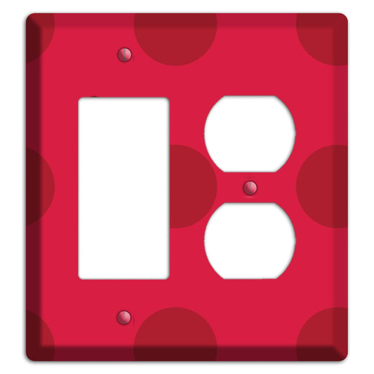 Red with Red Multi Tiled Medium Dots Rocker / Duplex Wallplate
