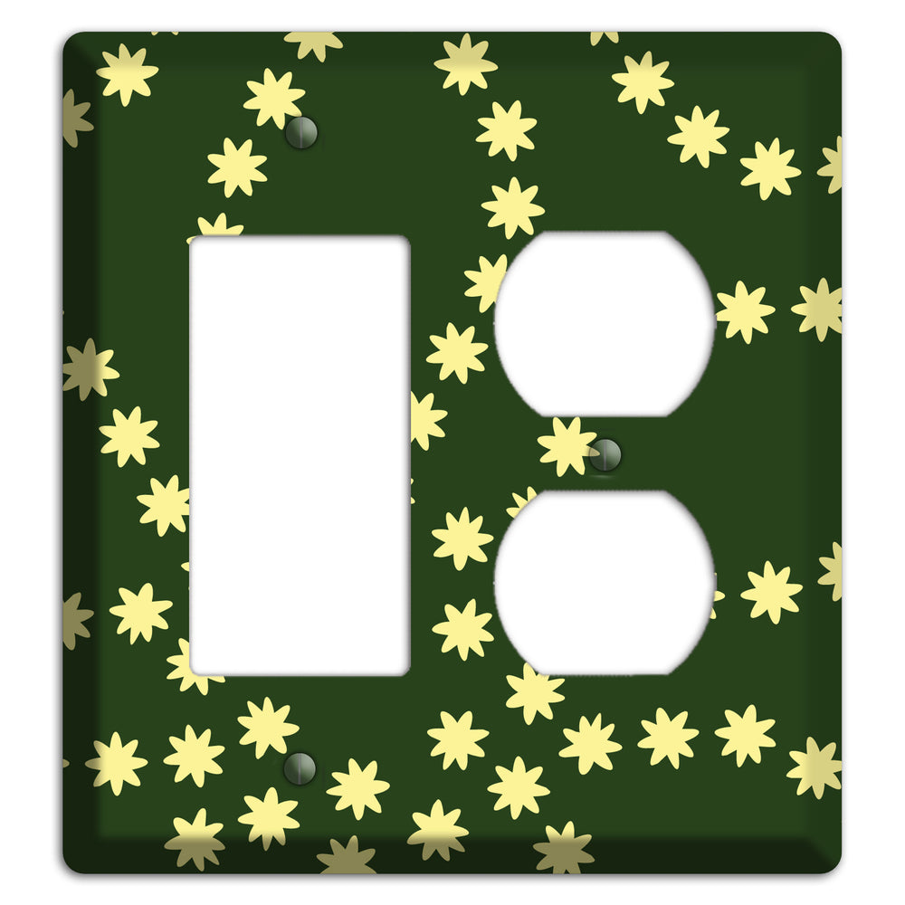 Green with Yellow Constellation Rocker / Duplex Wallplate