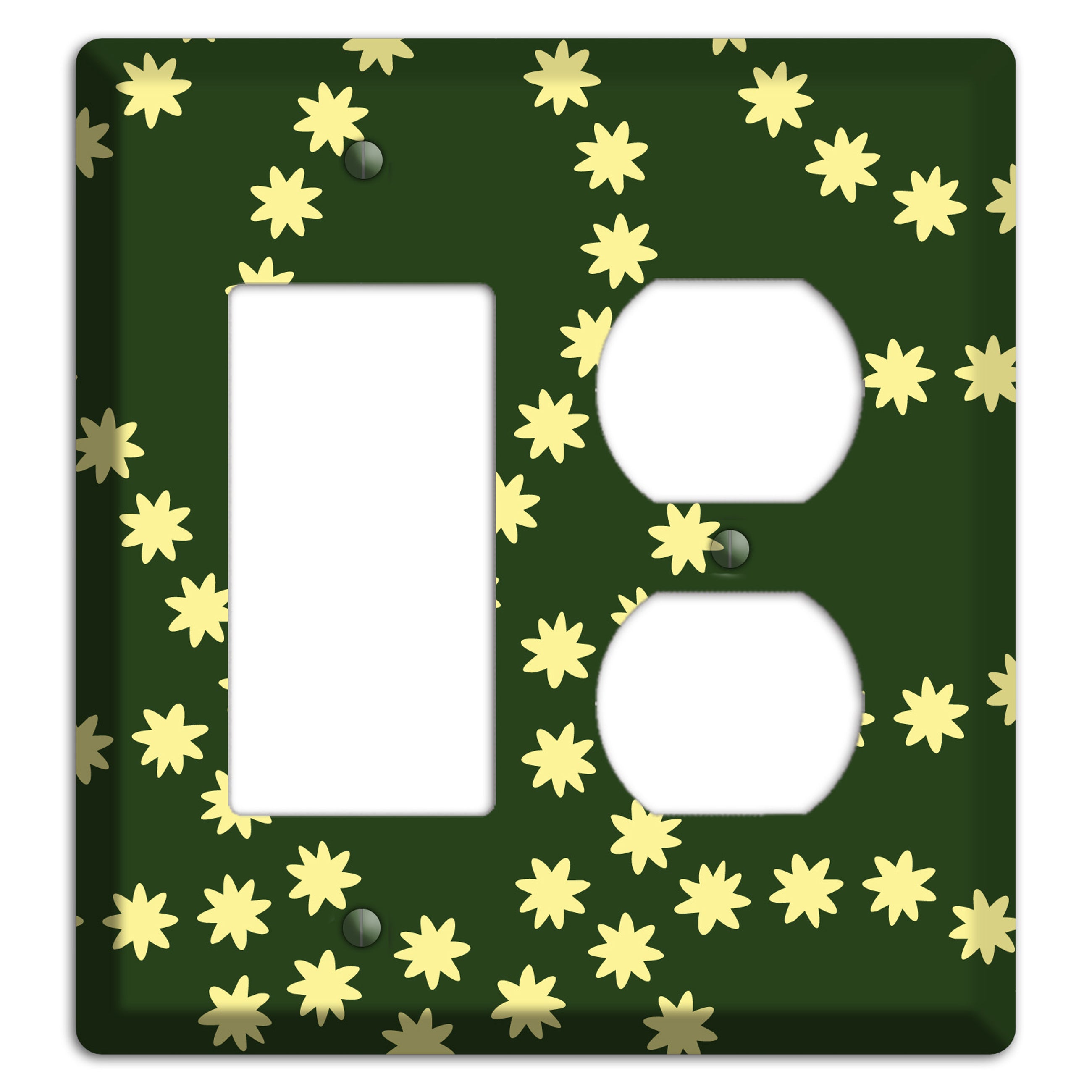 Green with Yellow Constellation Rocker / Duplex Wallplate
