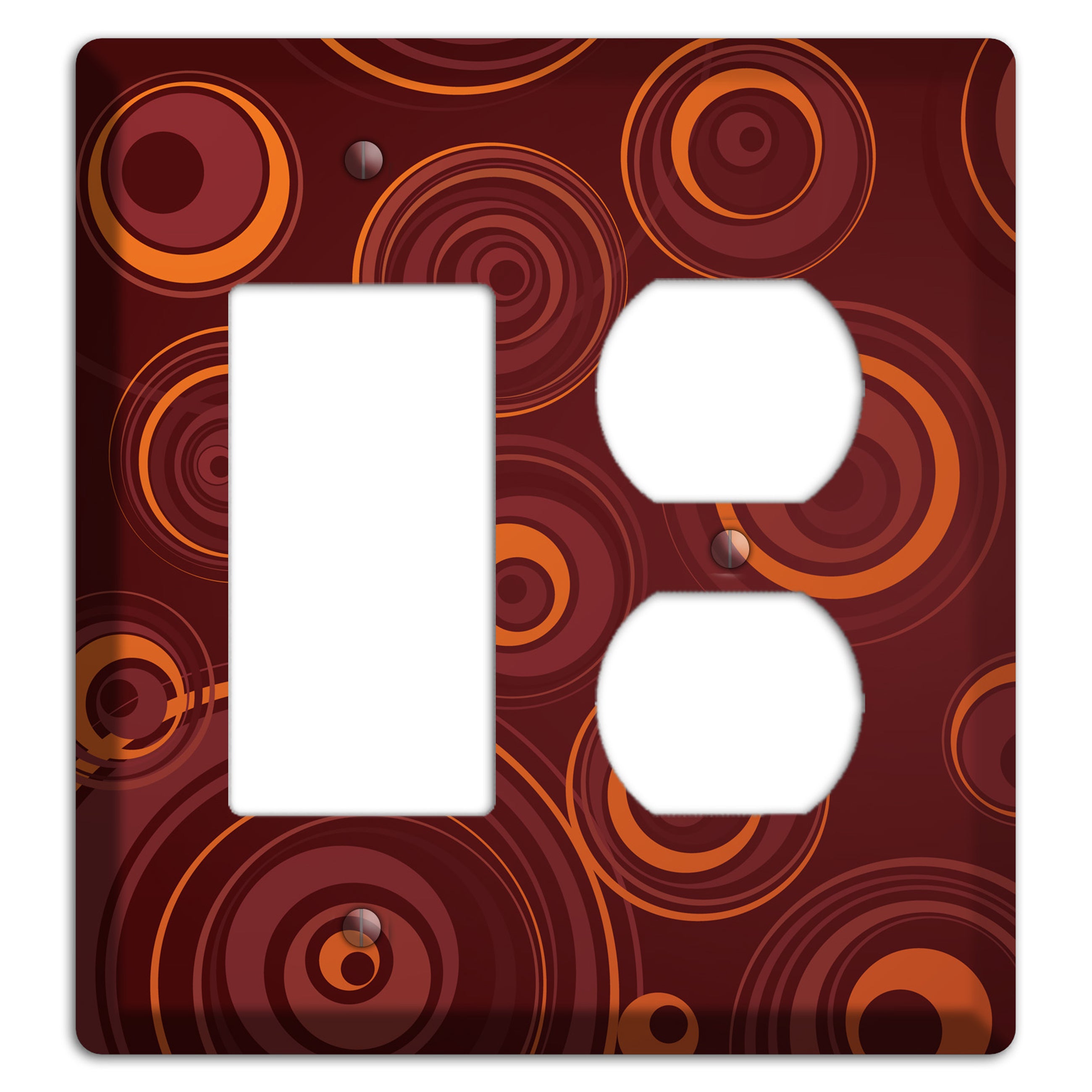 Brown Circles Rocker / Duplex Wallplate