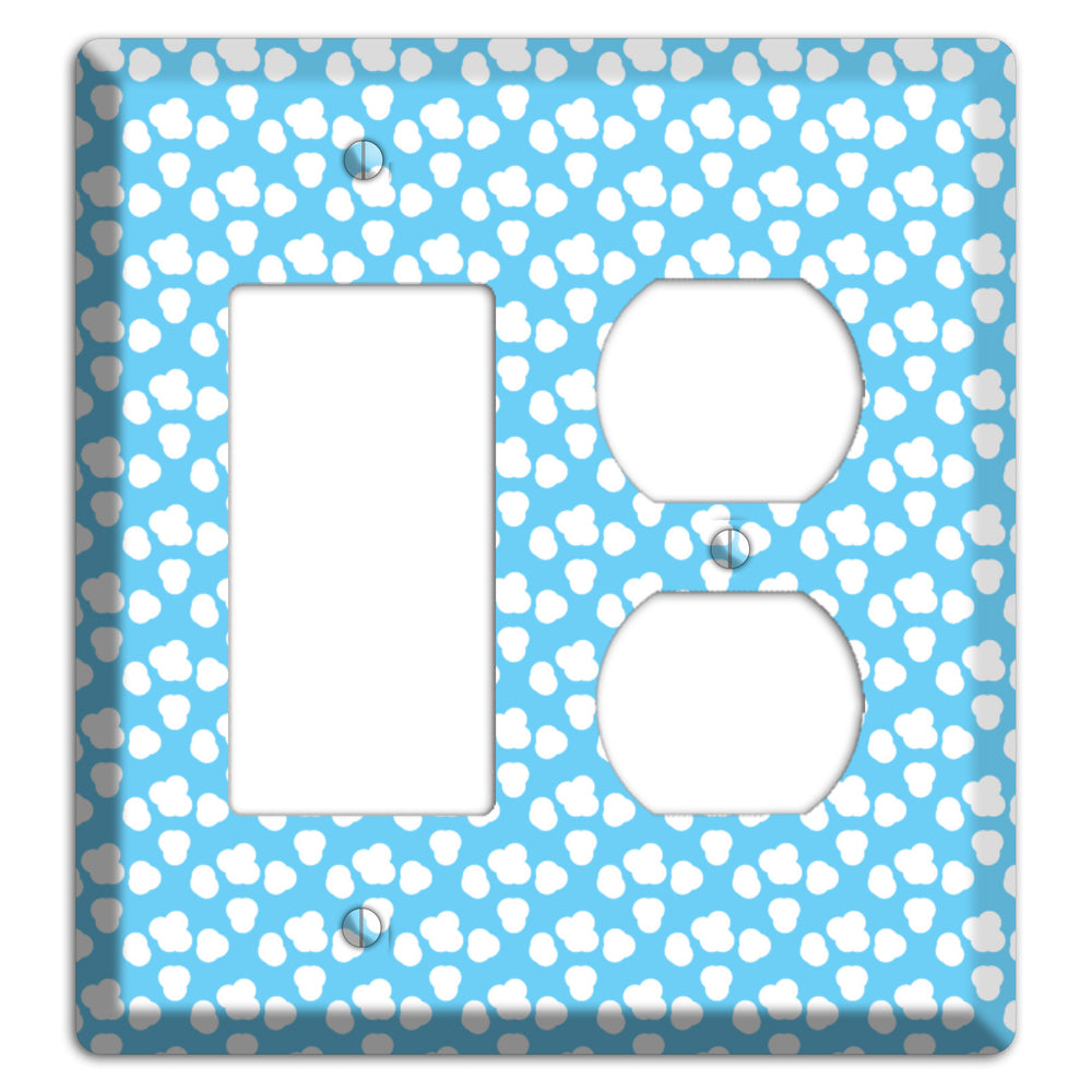 Blue Small Clouds Rocker / Duplex Wallplate