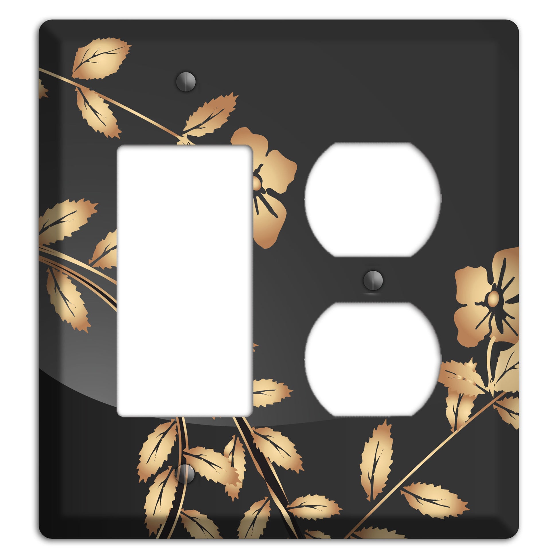 Black Sprig Rocker / Duplex Wallplate
