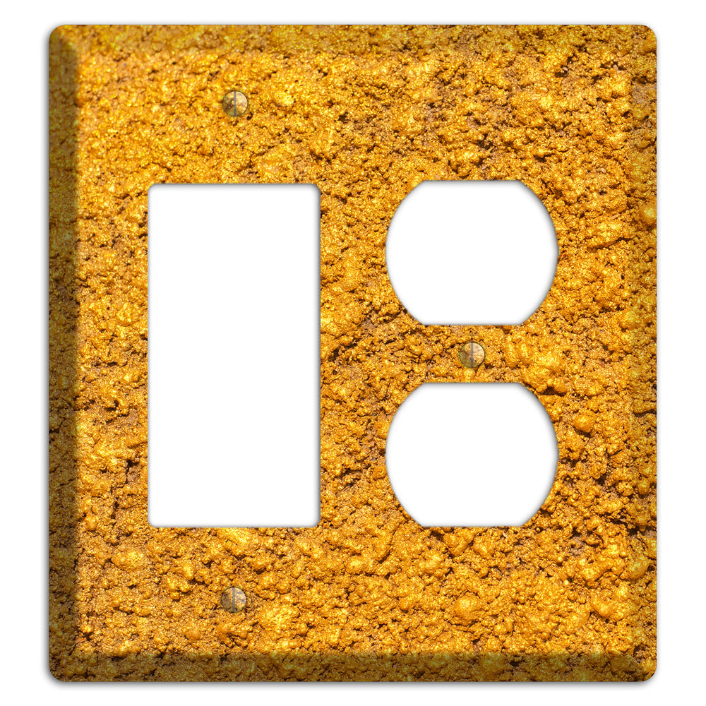 Yellow Textured Concrete Rocker / Duplex Wallplate