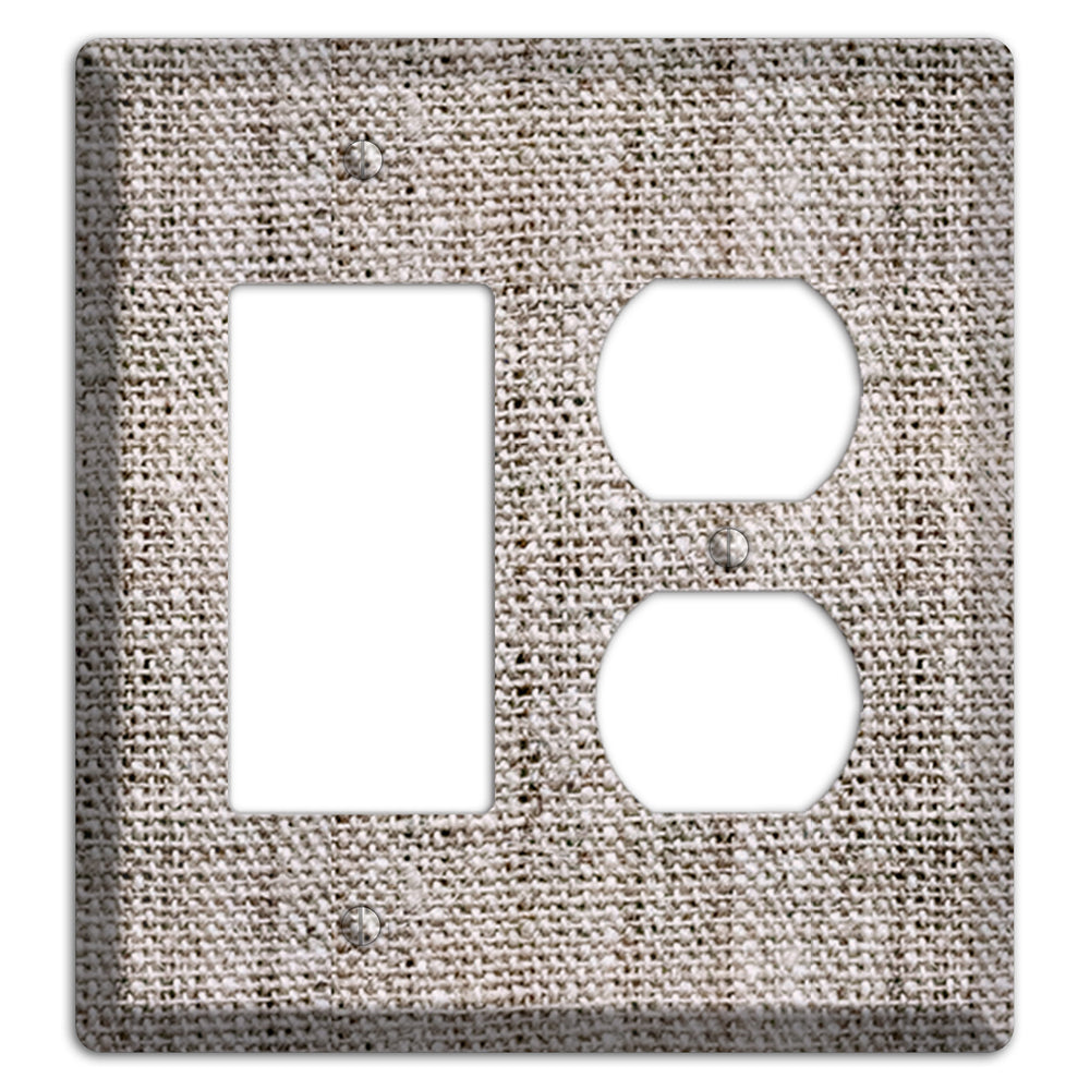 Natural Gray Burlap Rocker / Duplex Wallplate