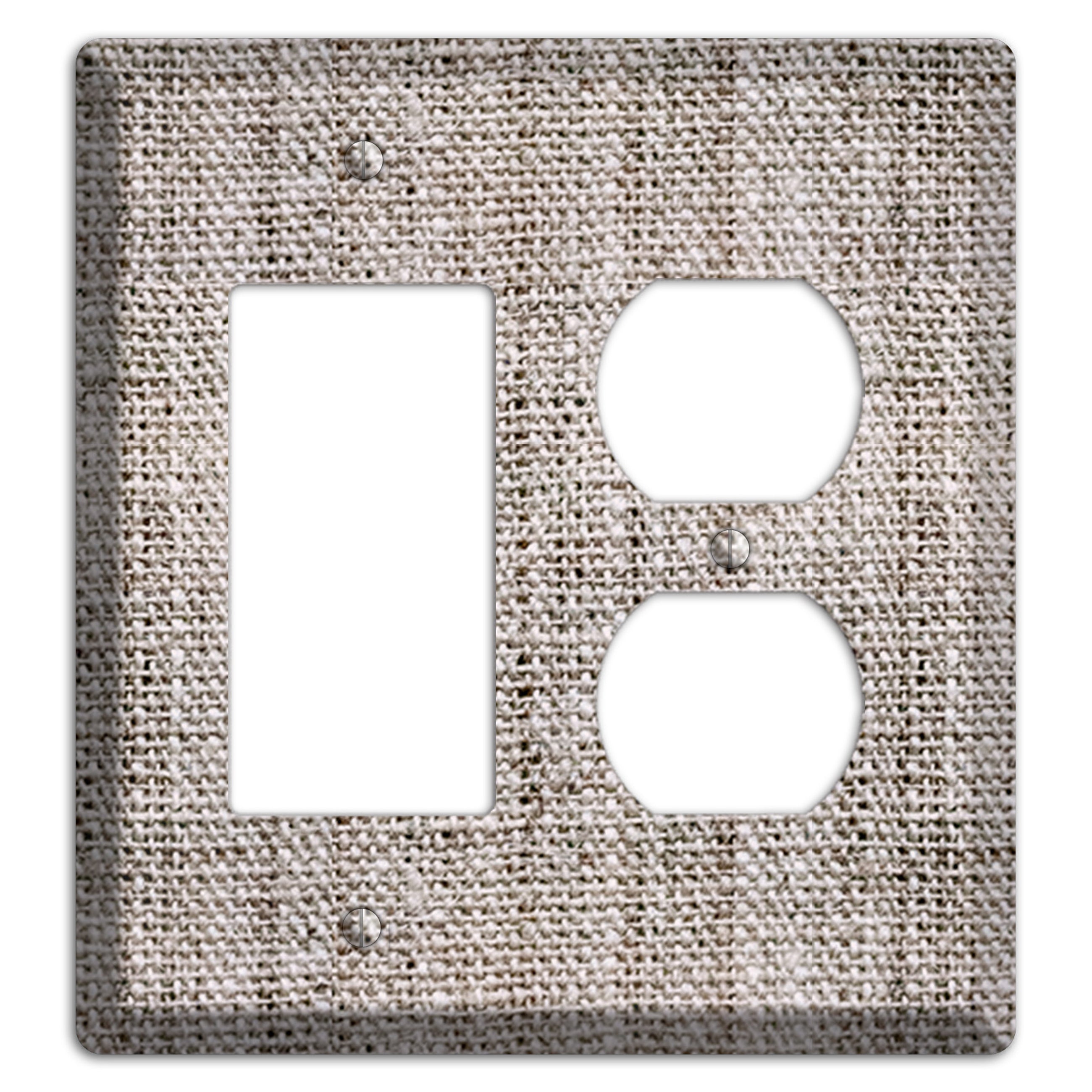 Natural Gray Burlap Rocker / Duplex Wallplate