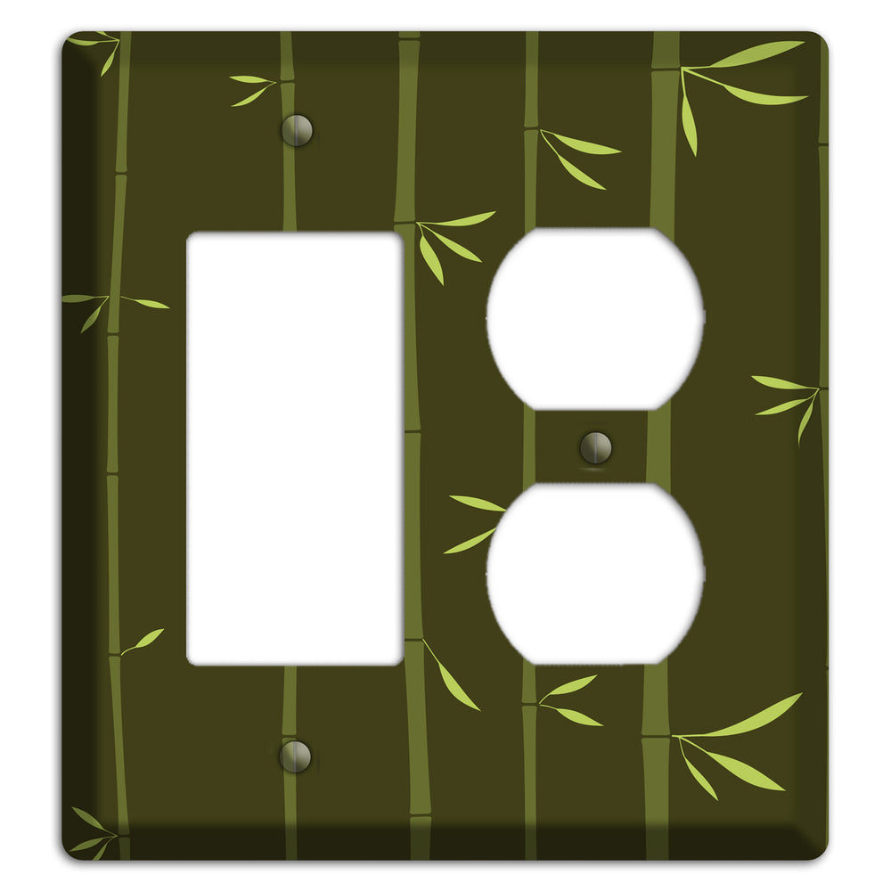 Dark Green Bamboo Rocker / Duplex Wallplate