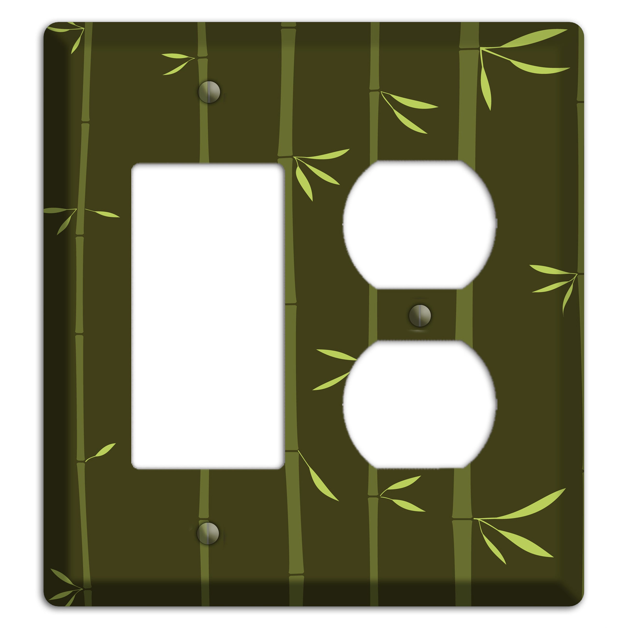 Dark Green Bamboo Rocker / Duplex Wallplate