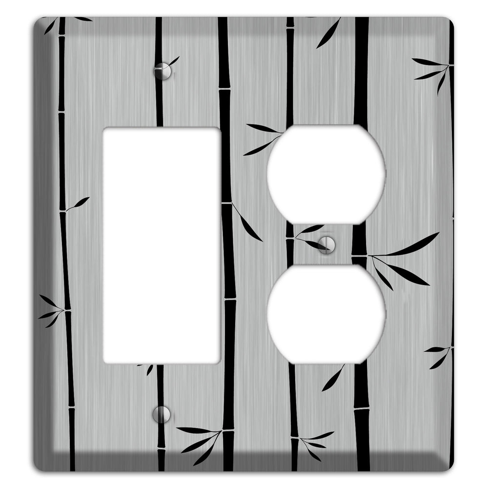 Bamboo Stainless Steel Rocker / Duplex Wallplate