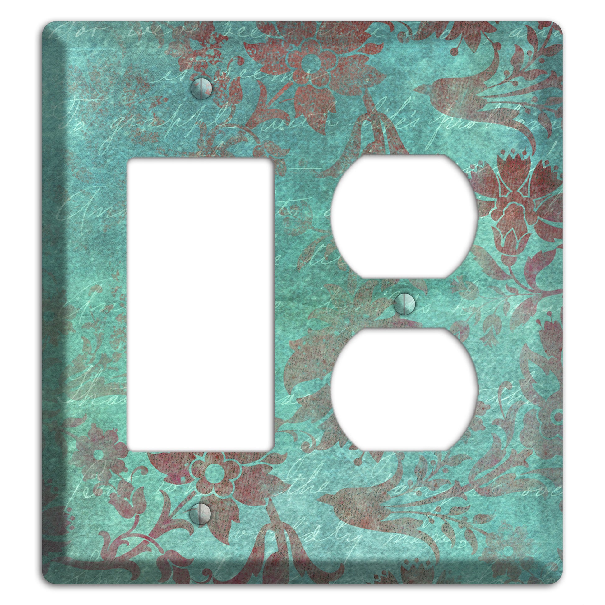 Sea Nymph Whimsical Damask Rocker / Duplex Wallplate