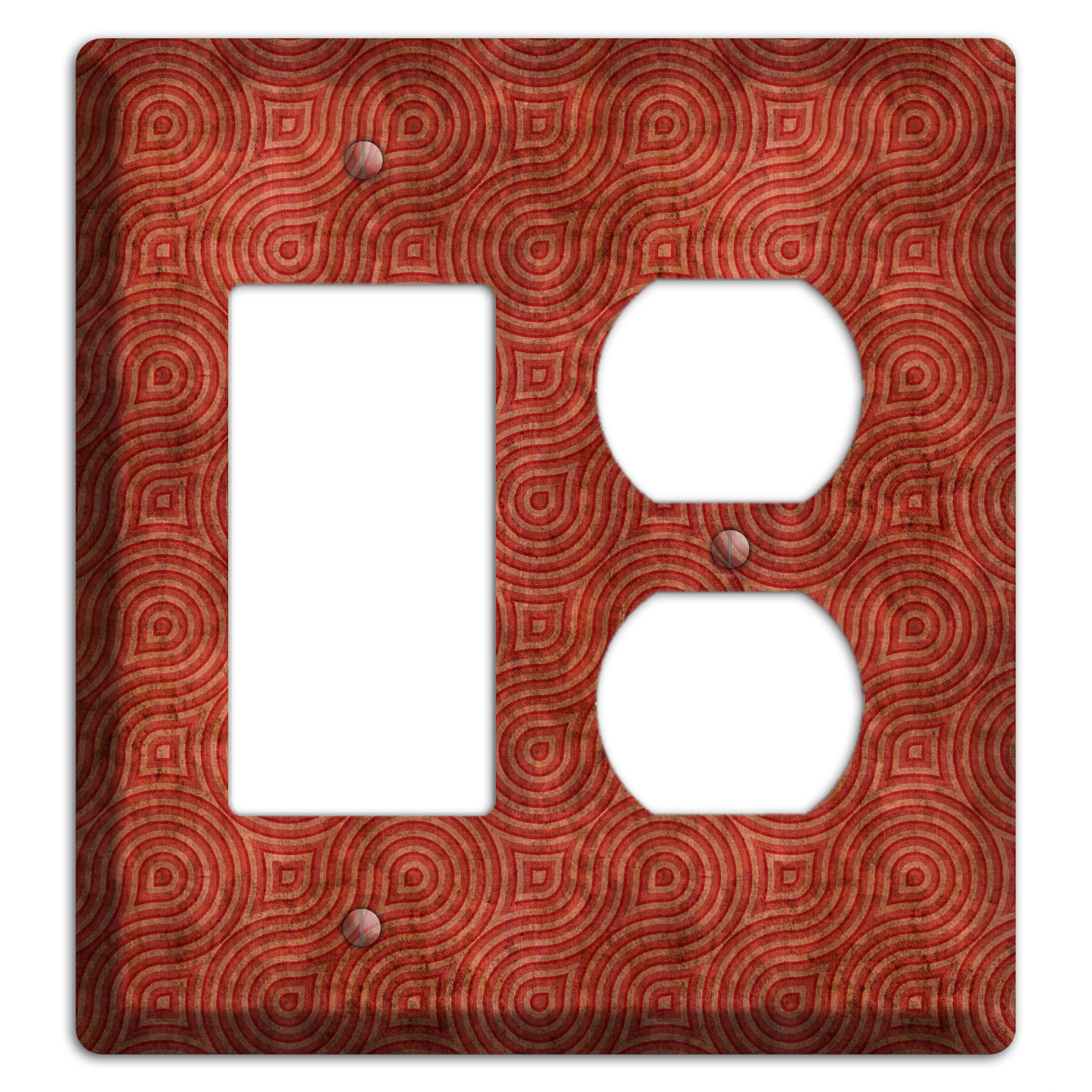 Red Swirl Rocker / Duplex Wallplate