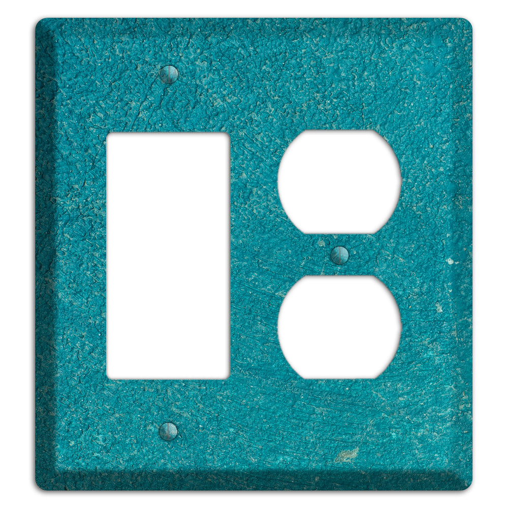 Teal concrete Rocker / Duplex Wallplate