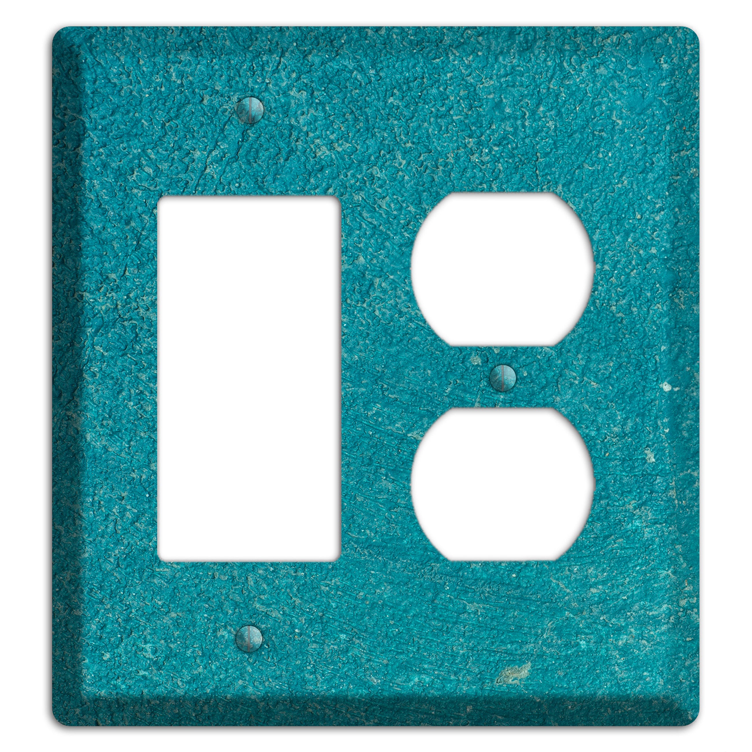Teal concrete Rocker / Duplex Wallplate