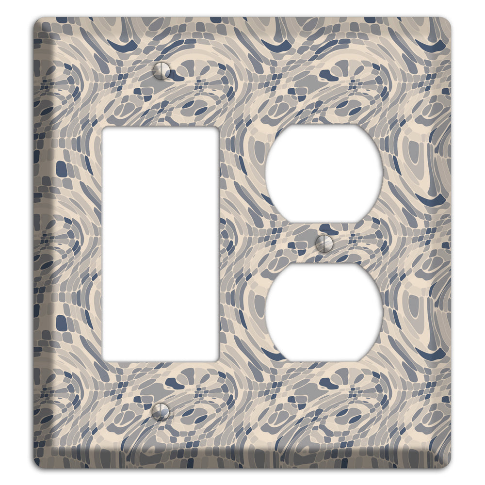Blue and Beige Abstract 2 Rocker / Duplex Wallplate