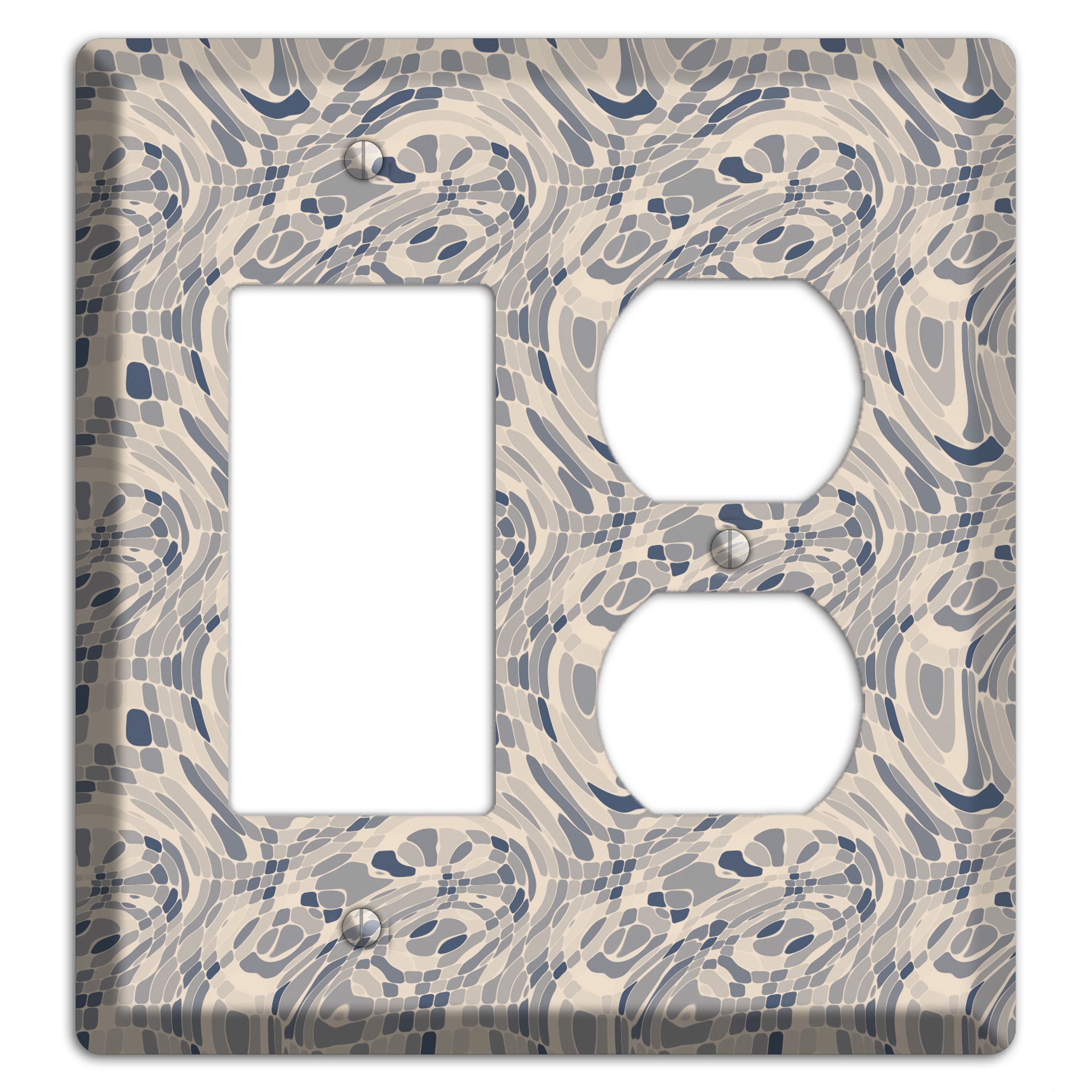 Blue and Beige Abstract 2 Rocker / Duplex Wallplate