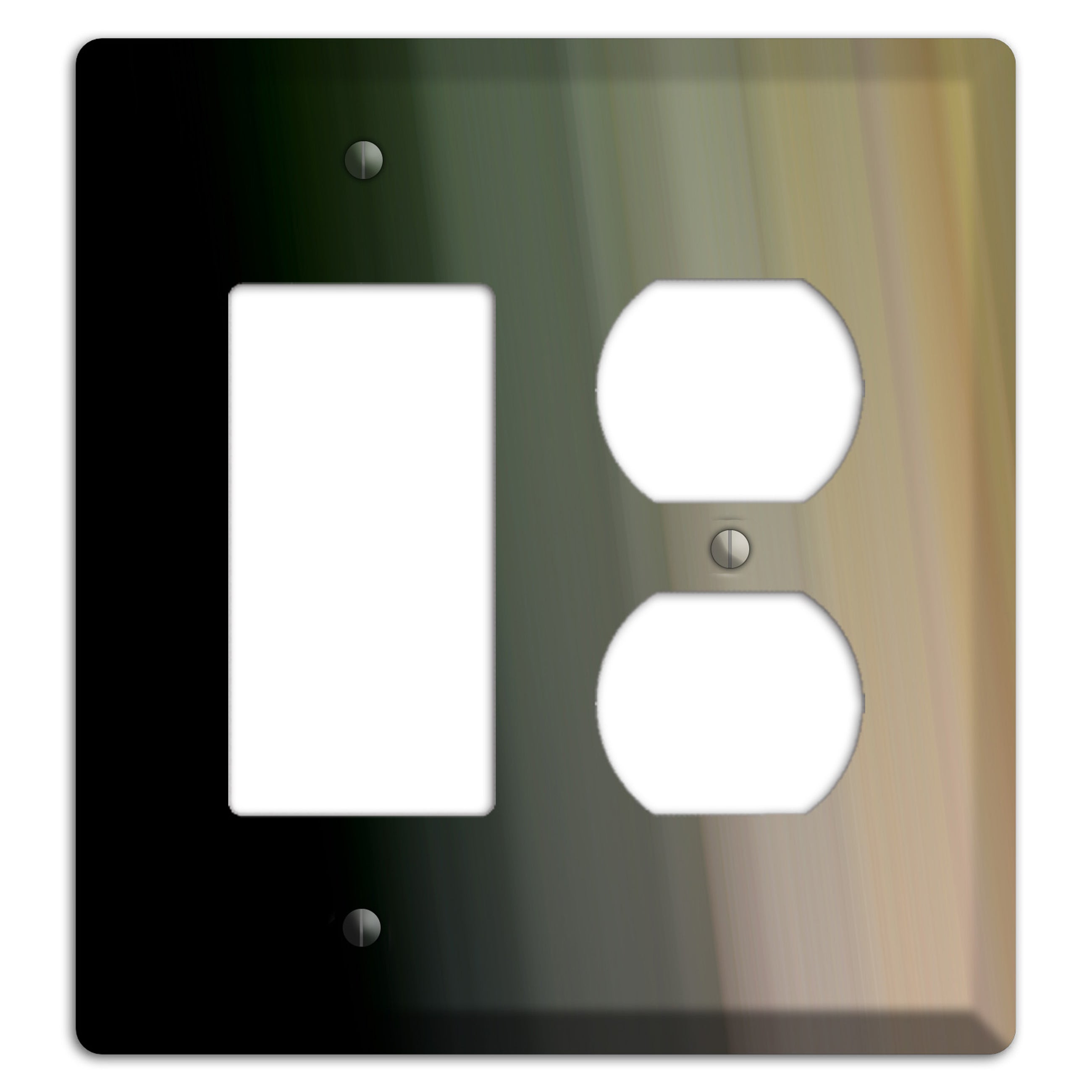 Black and Olive Ray of Light Rocker / Duplex Wallplate