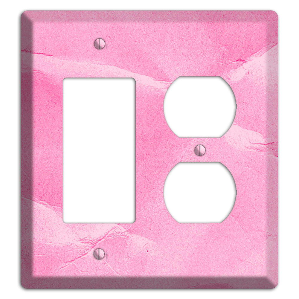 Carnation Pink Texture Rocker / Duplex Wallplate