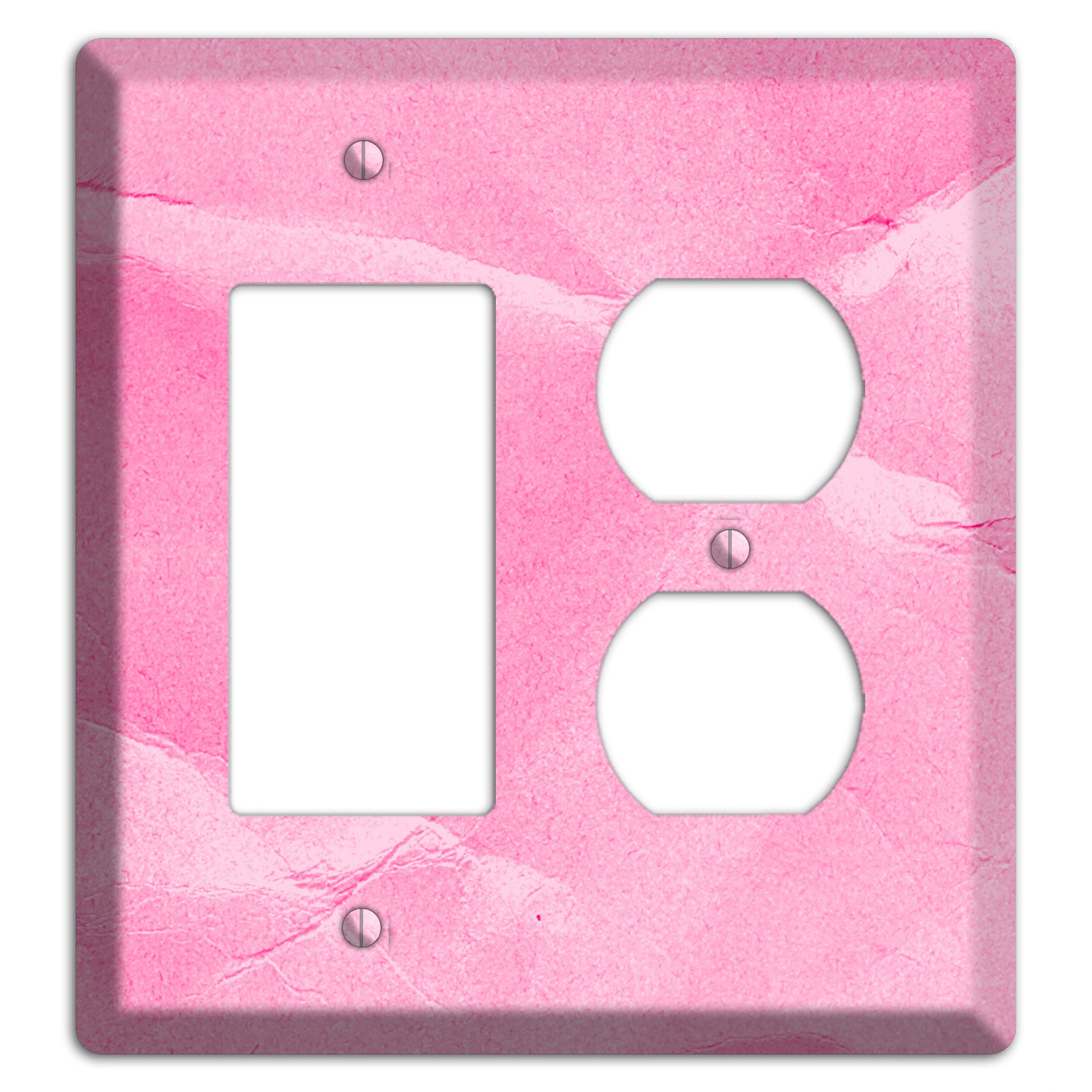 Carnation Pink Texture Rocker / Duplex Wallplate