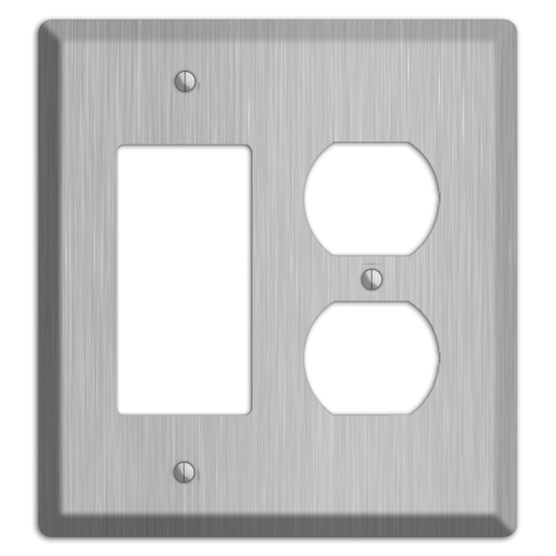 Brushed Stainless Steel Rocker / Duplex Wallplate