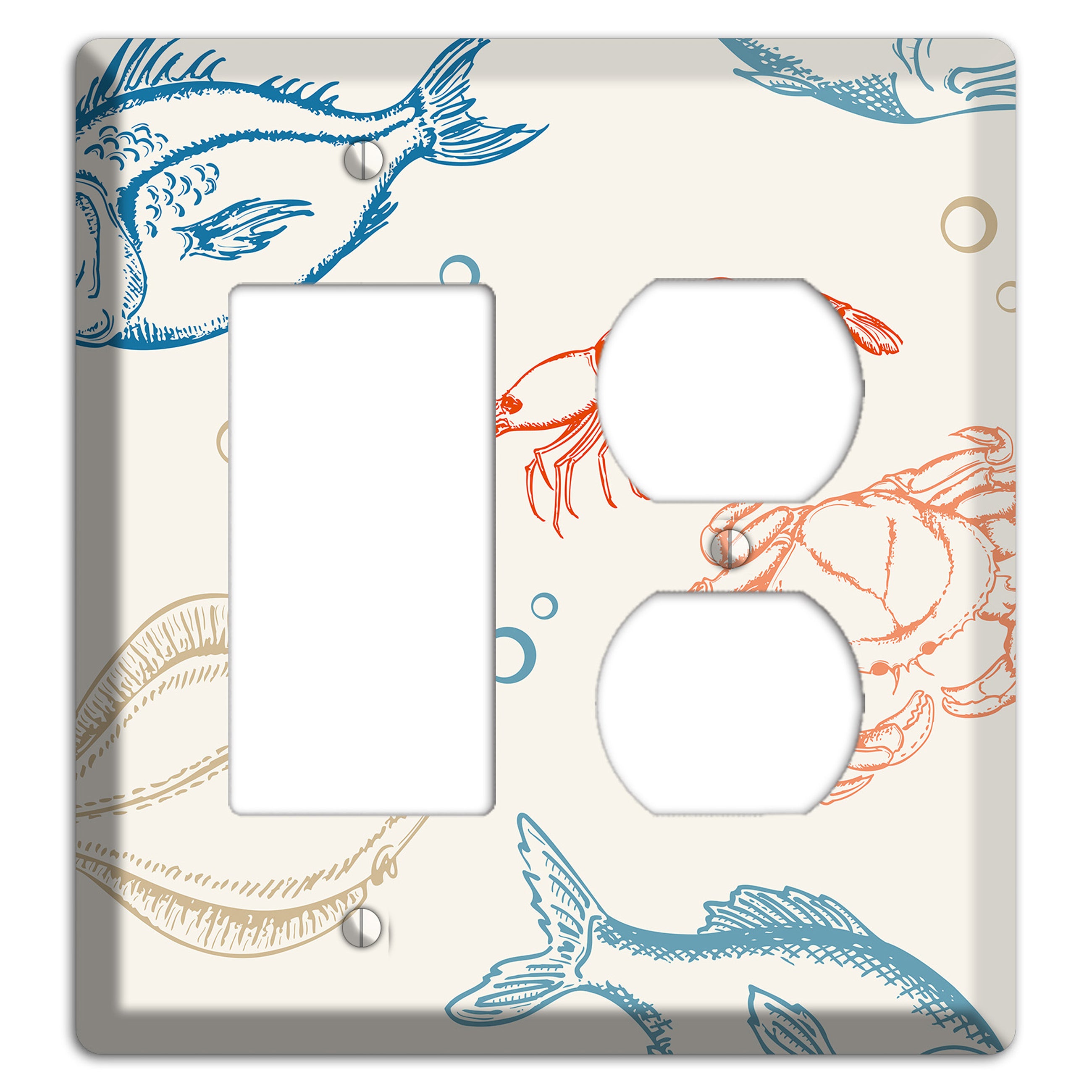 Mixed Sea Life Style 1 Rocker / Duplex Wallplate