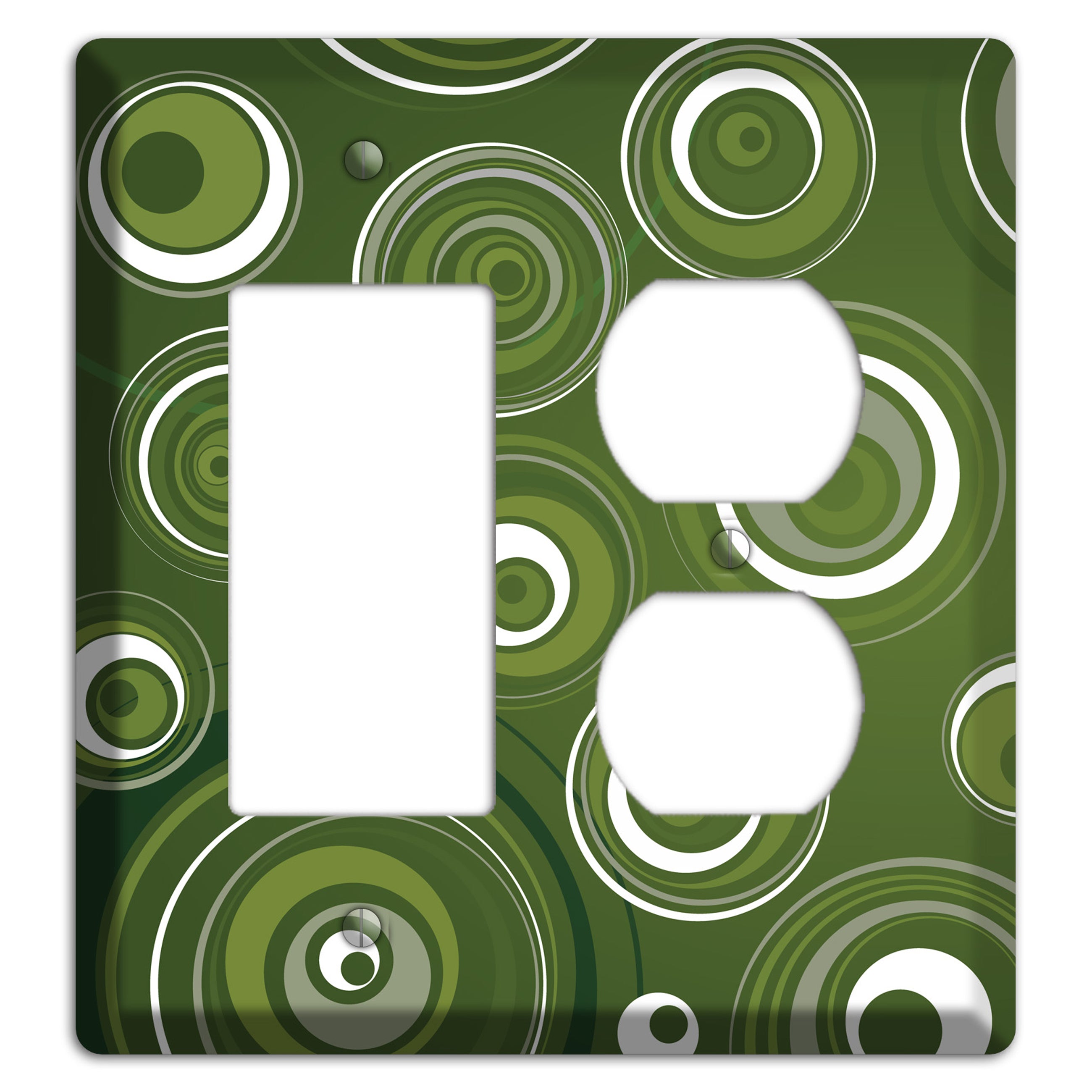 Green Circles Rocker / Duplex Wallplate
