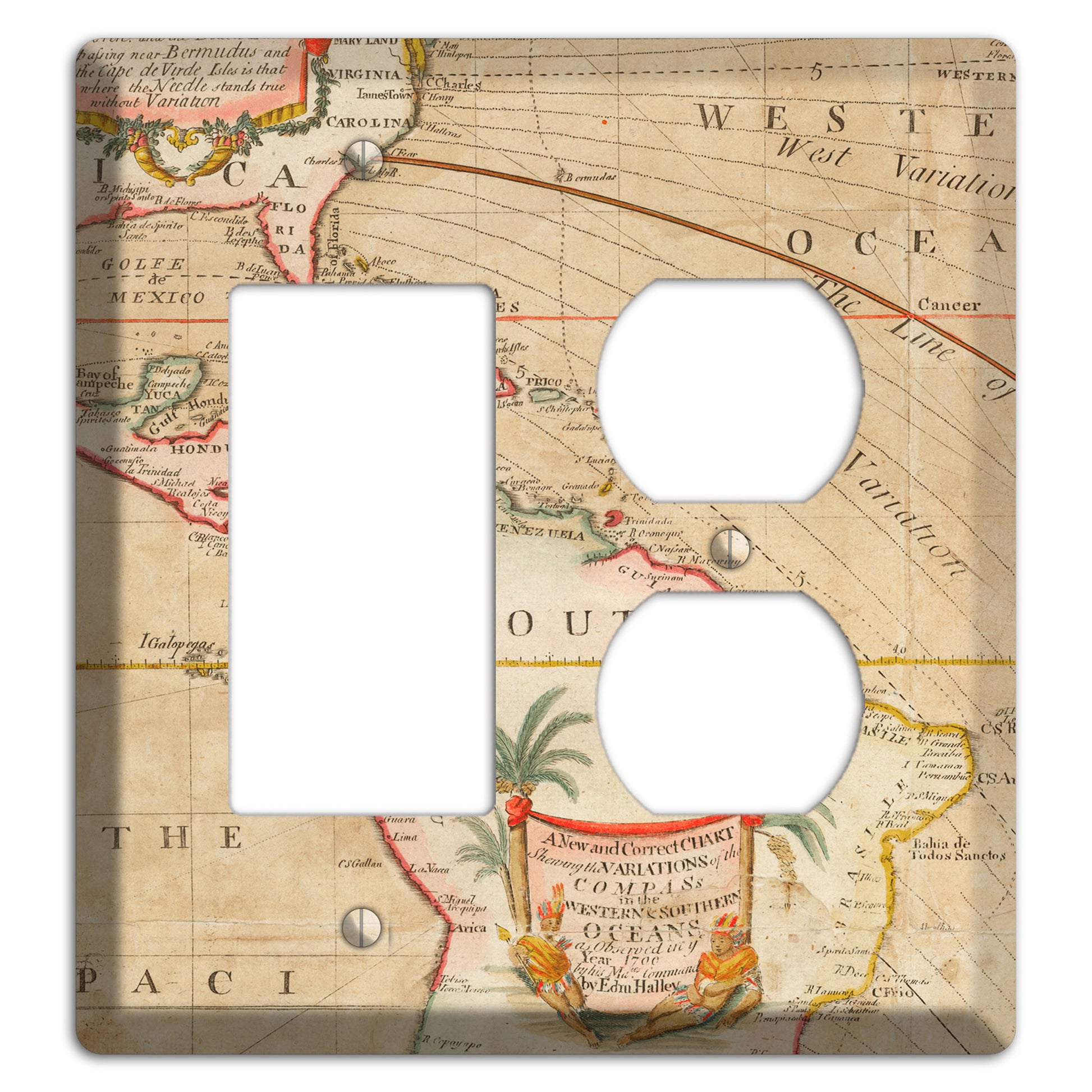 Map of Latin America Rocker / Duplex Wallplate