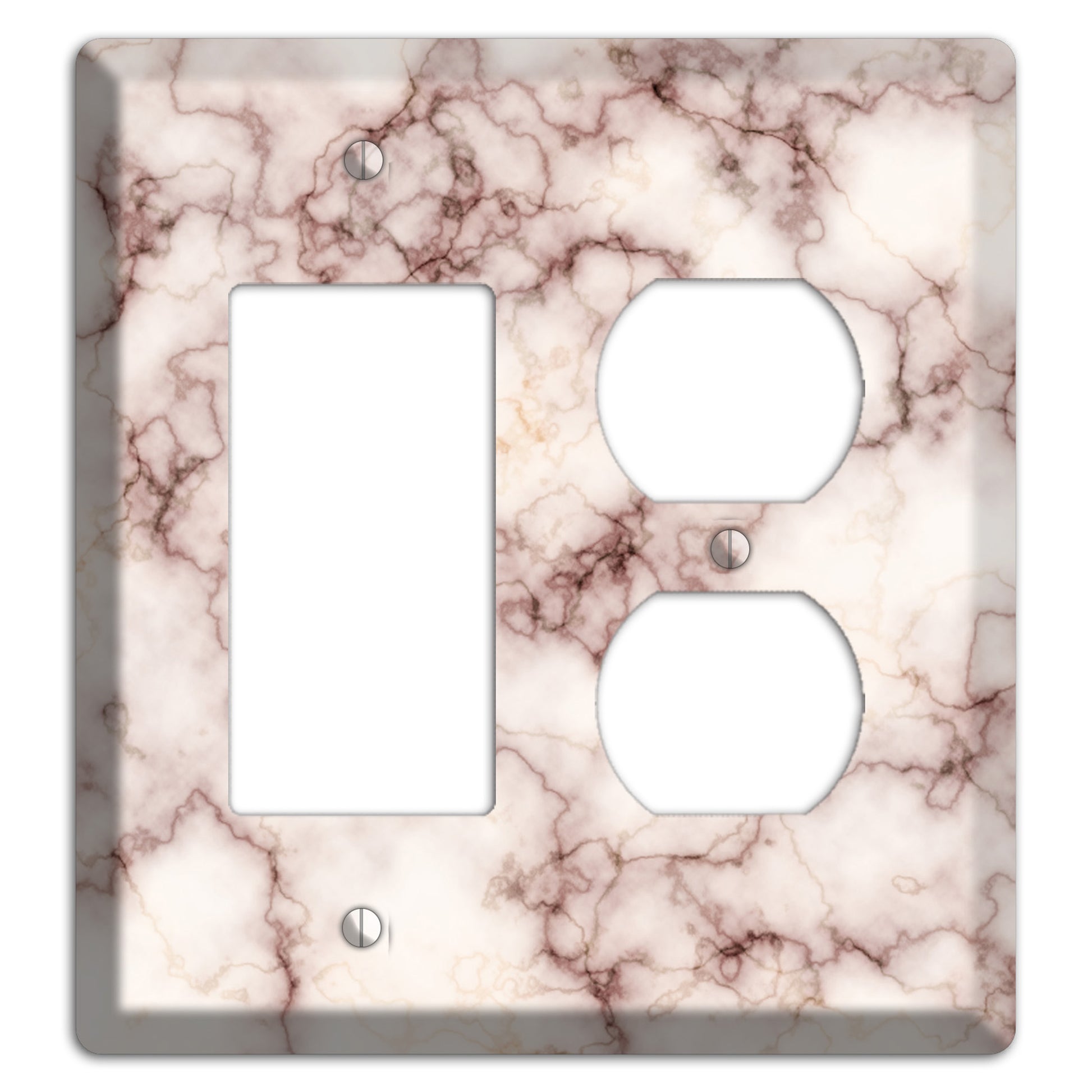Burgundy Stained Marble Rocker / Duplex Wallplate