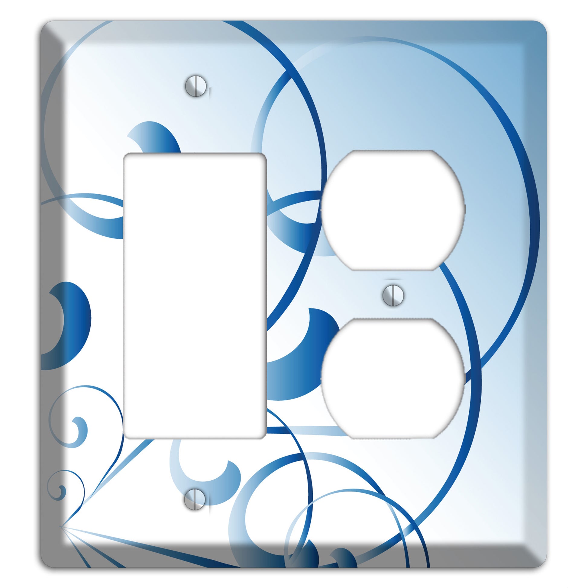 Blue Swoop Rocker / Duplex Wallplate