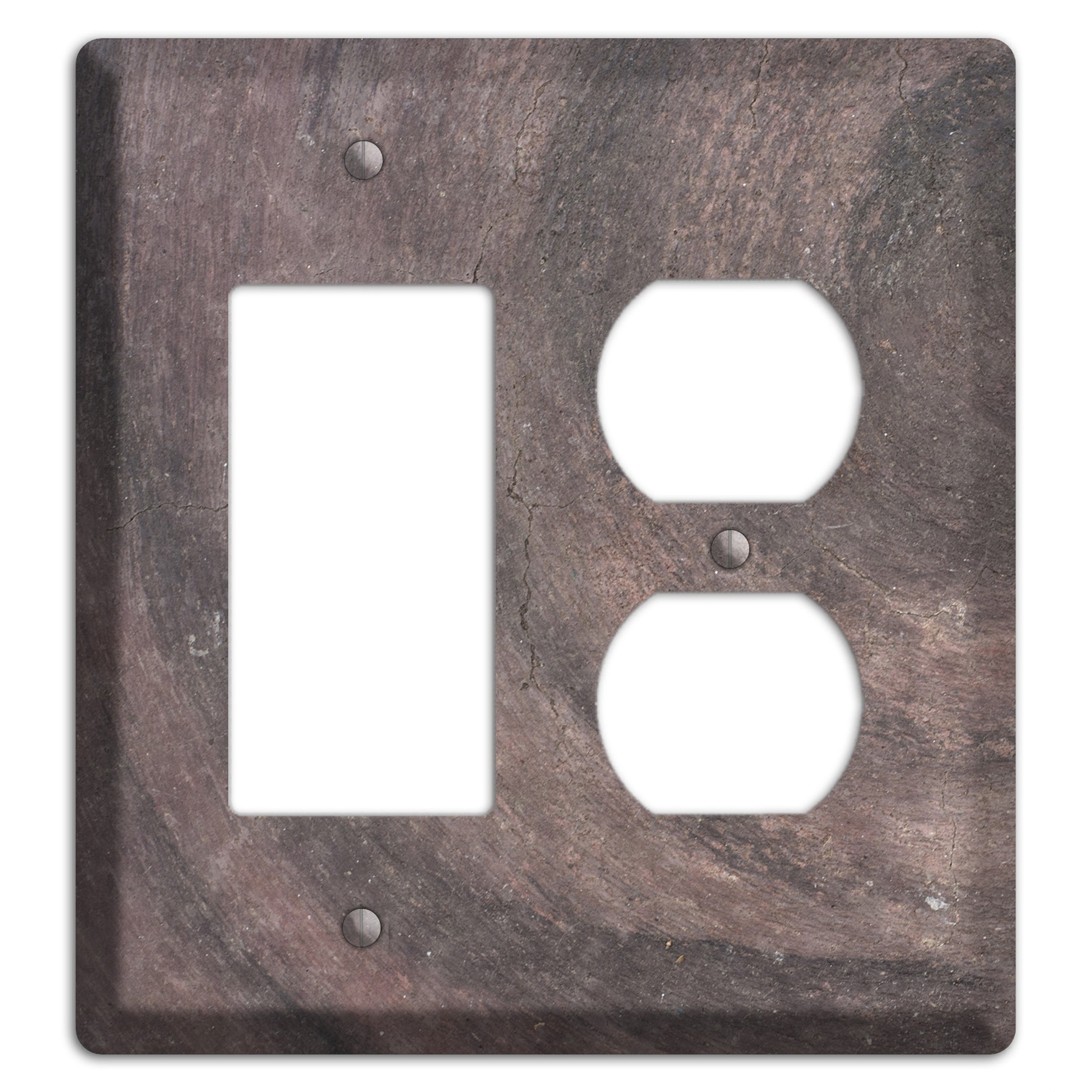 Brown Swirl Concrete Rocker / Duplex Wallplate