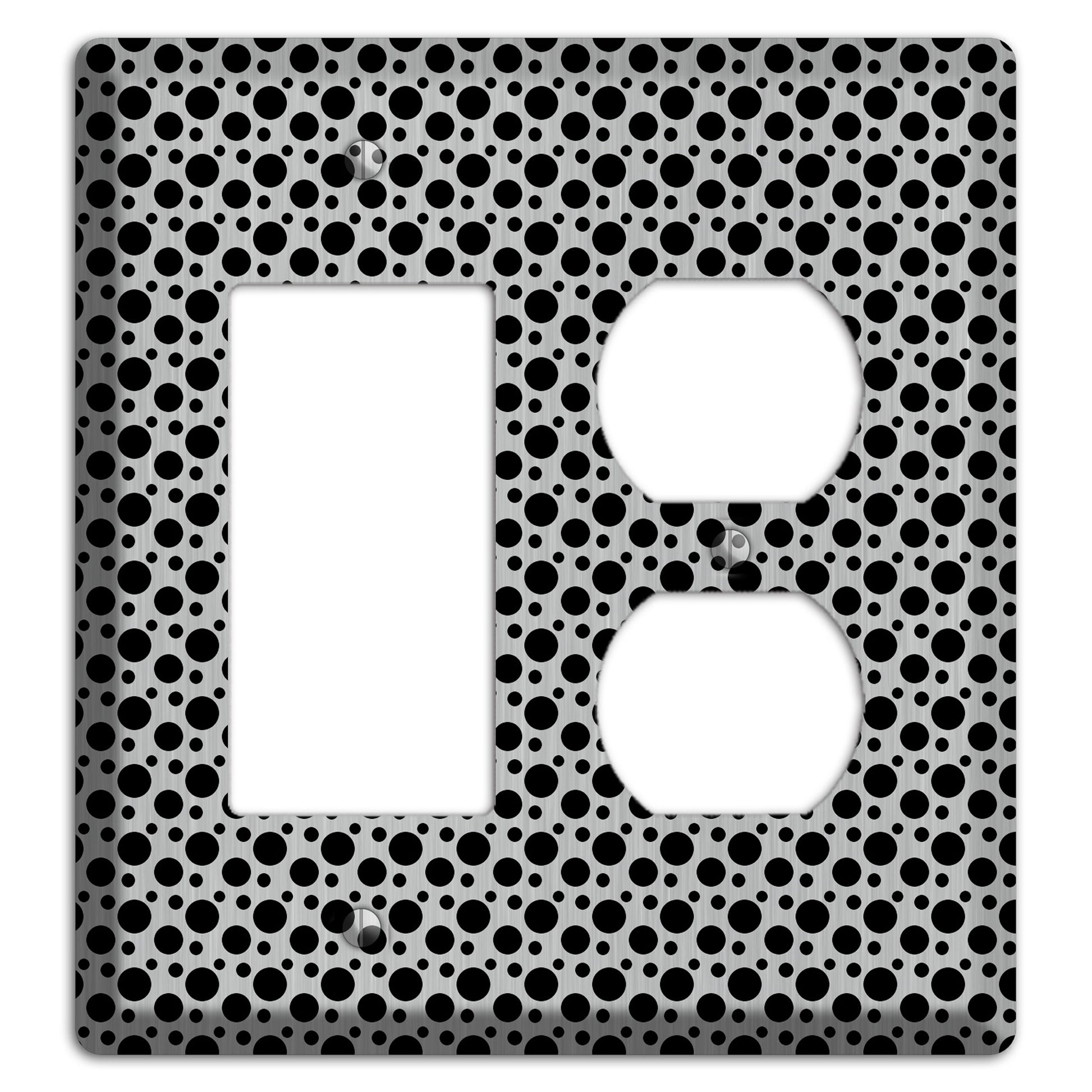 Small and Tiny Polka Dots Stainless Rocker / Duplex Wallplate