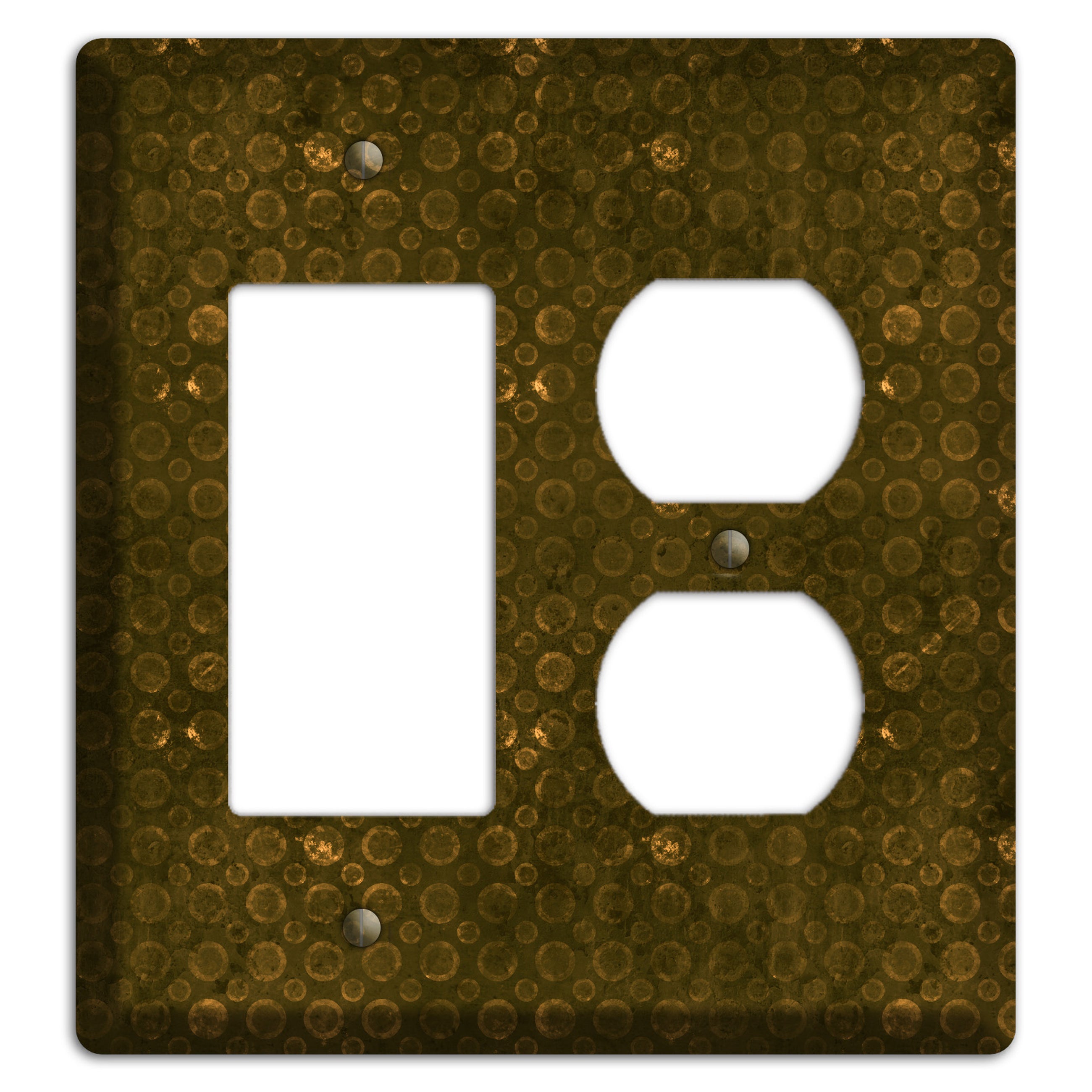 Olive Circles Rocker / Duplex Wallplate