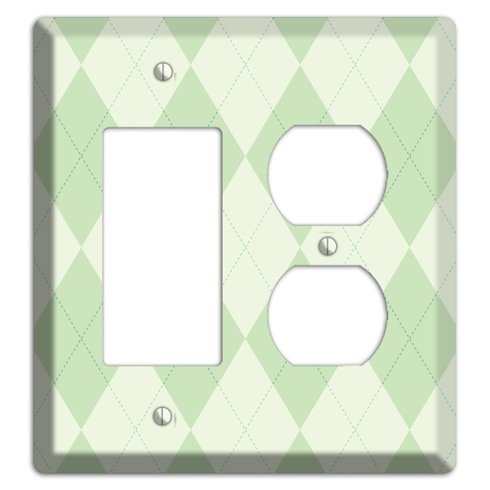 Light Green Argyle Rocker / Duplex Wallplate