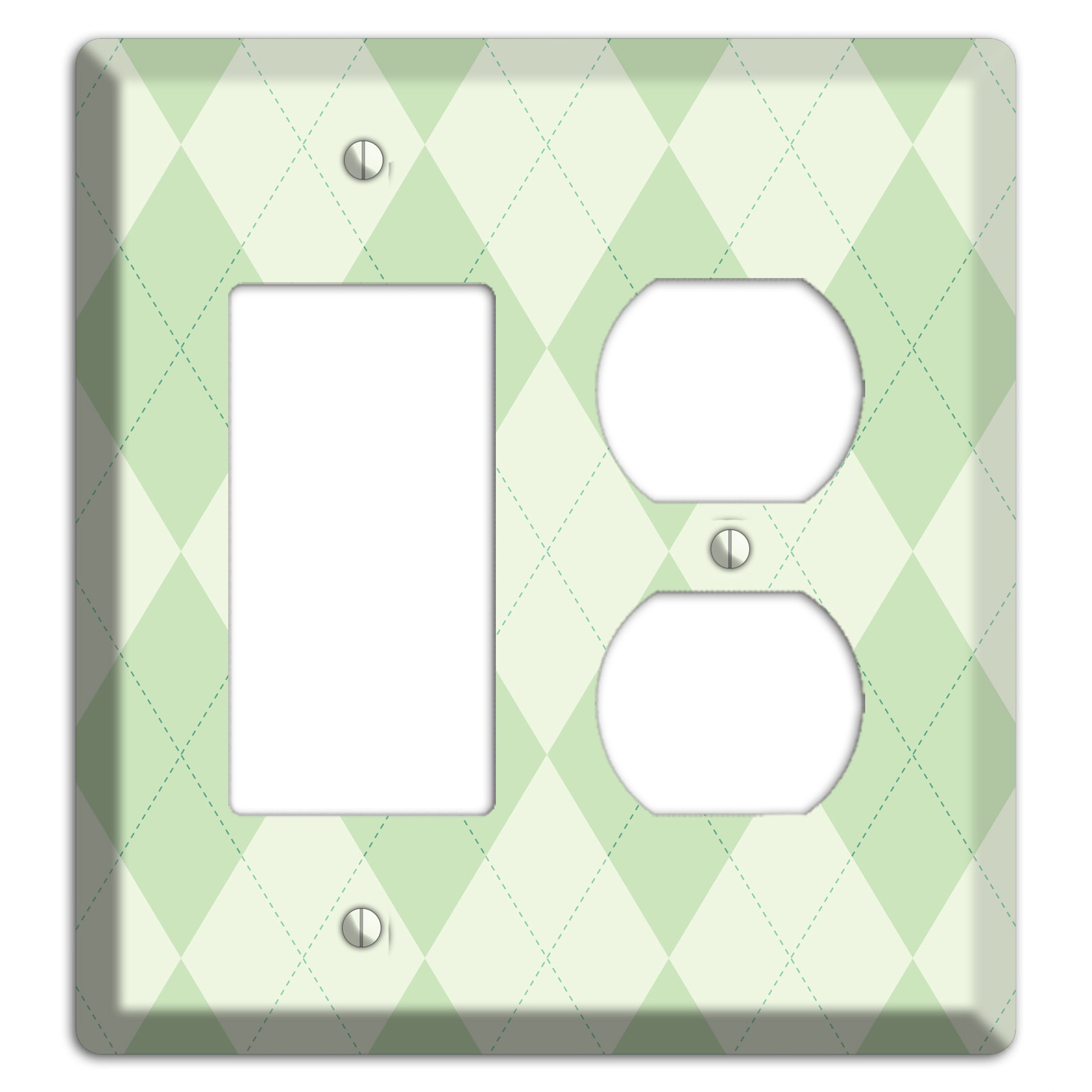 Light Green Argyle Rocker / Duplex Wallplate