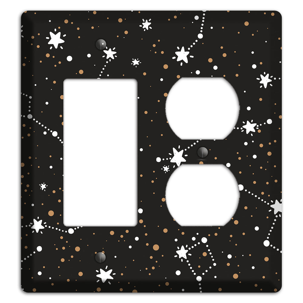 Constellations Black Rocker / Duplex Wallplate