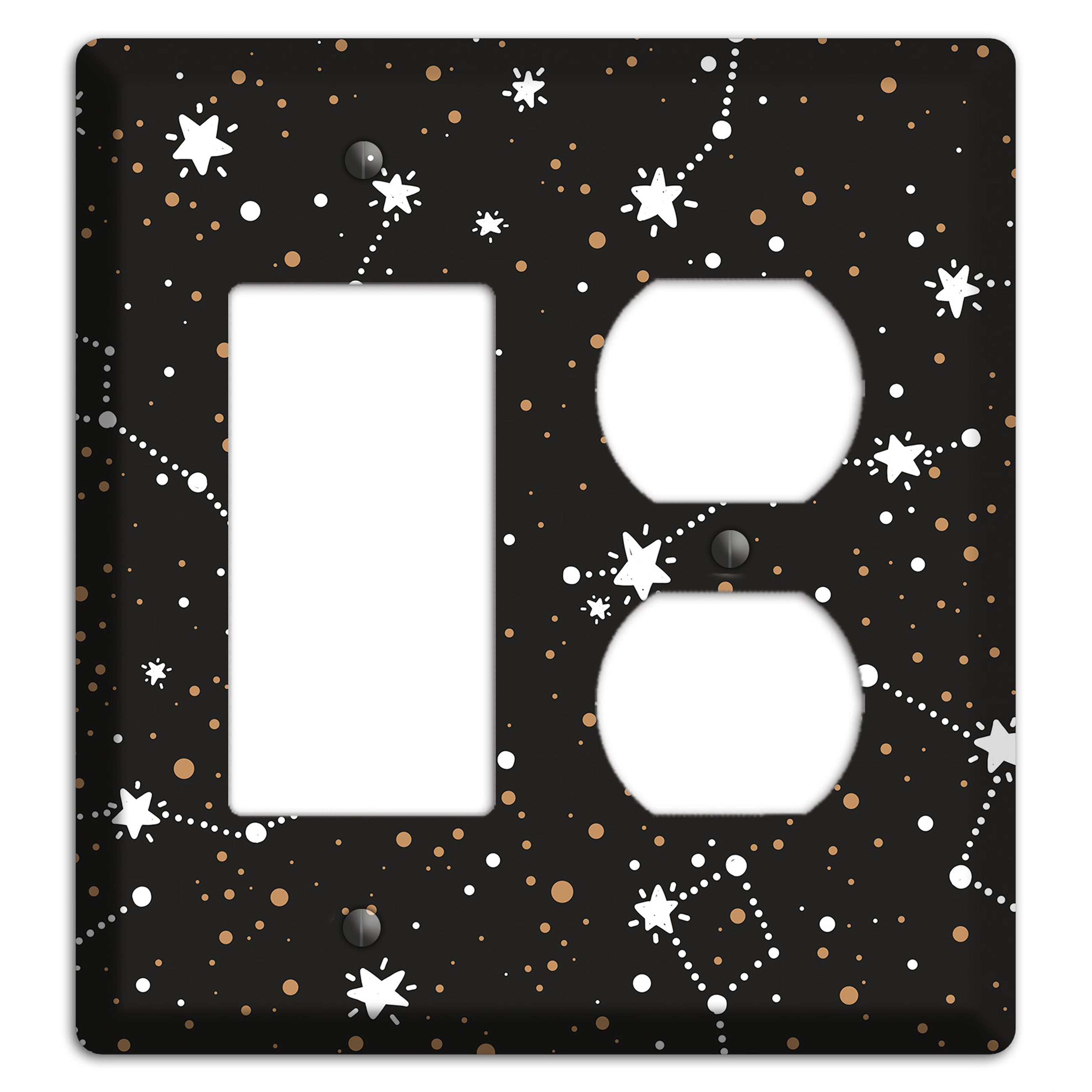 Constellations Black Rocker / Duplex Wallplate