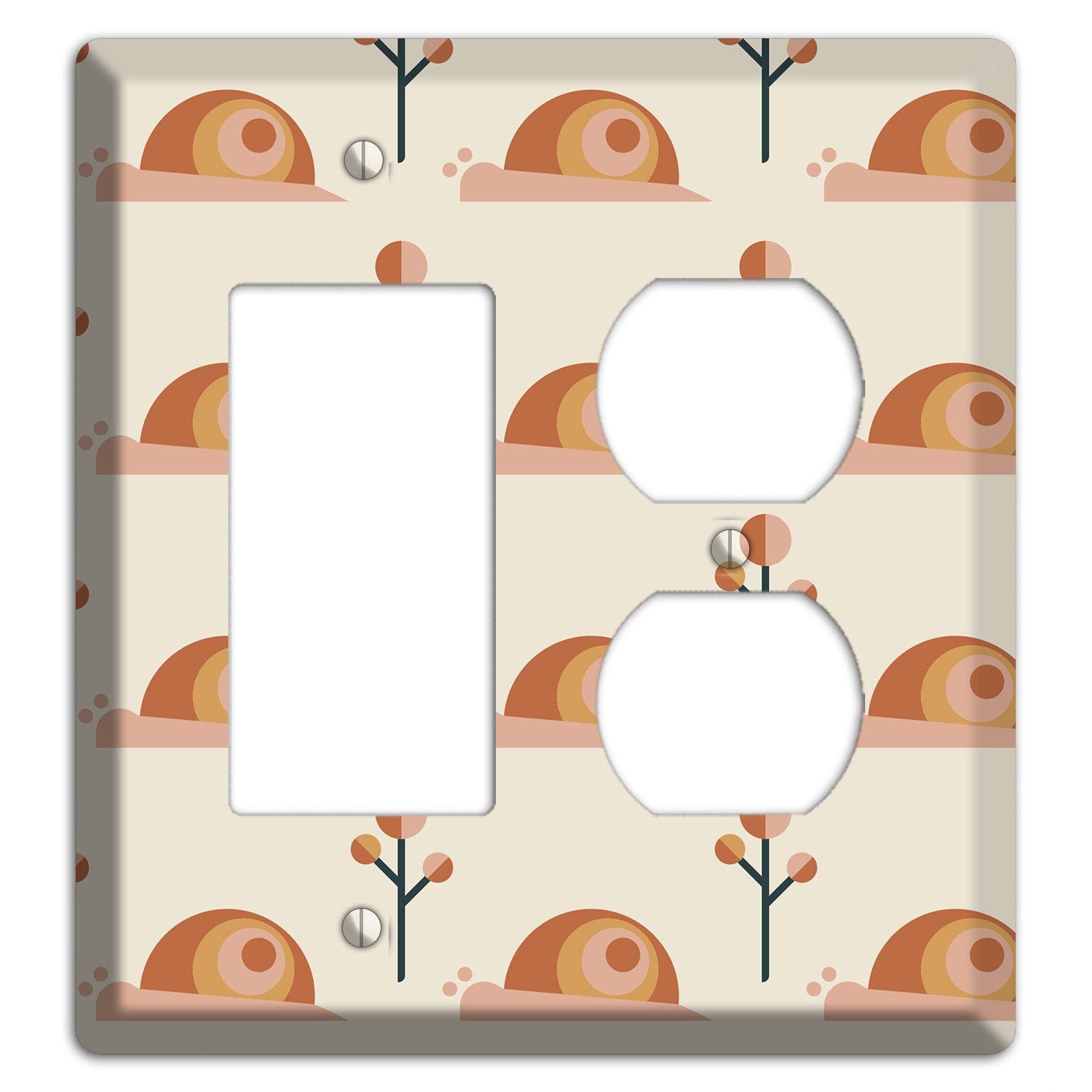 Retro Snails Rocker / Duplex Wallplate