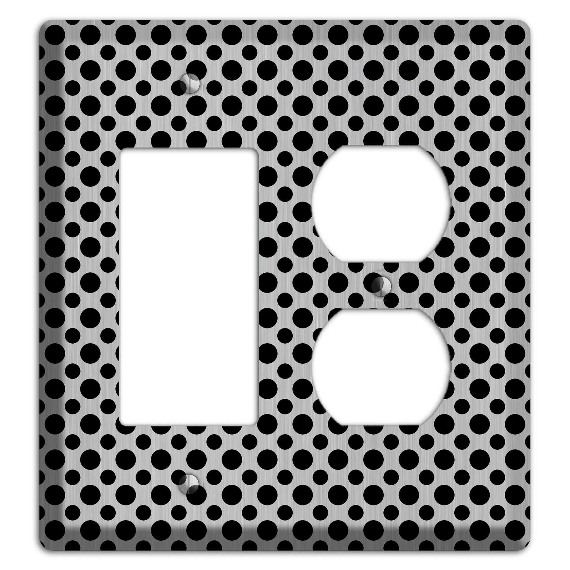 Multi Small Polka Dots Stainless Rocker / Duplex Wallplate
