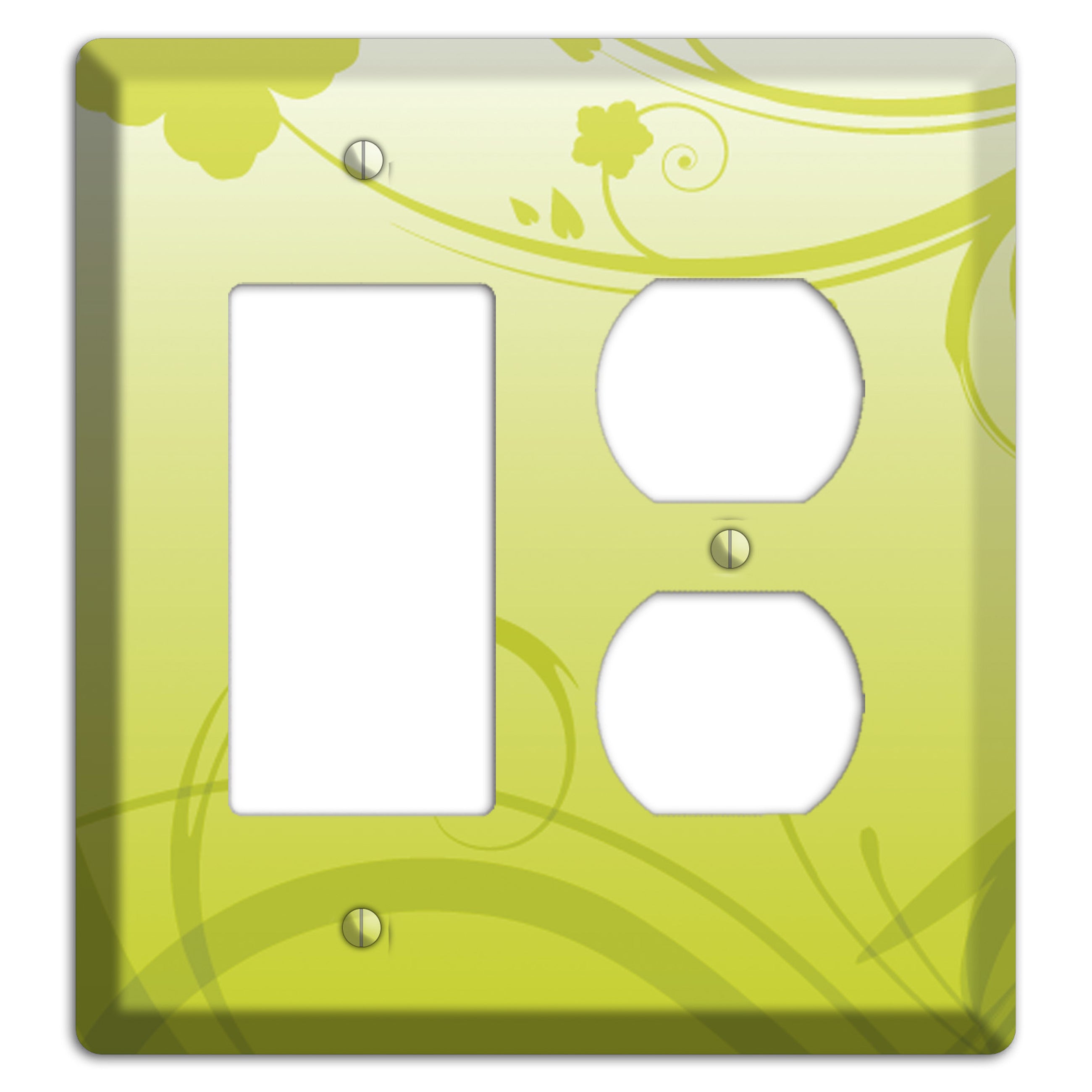 Green Swirls Rocker / Duplex Wallplate