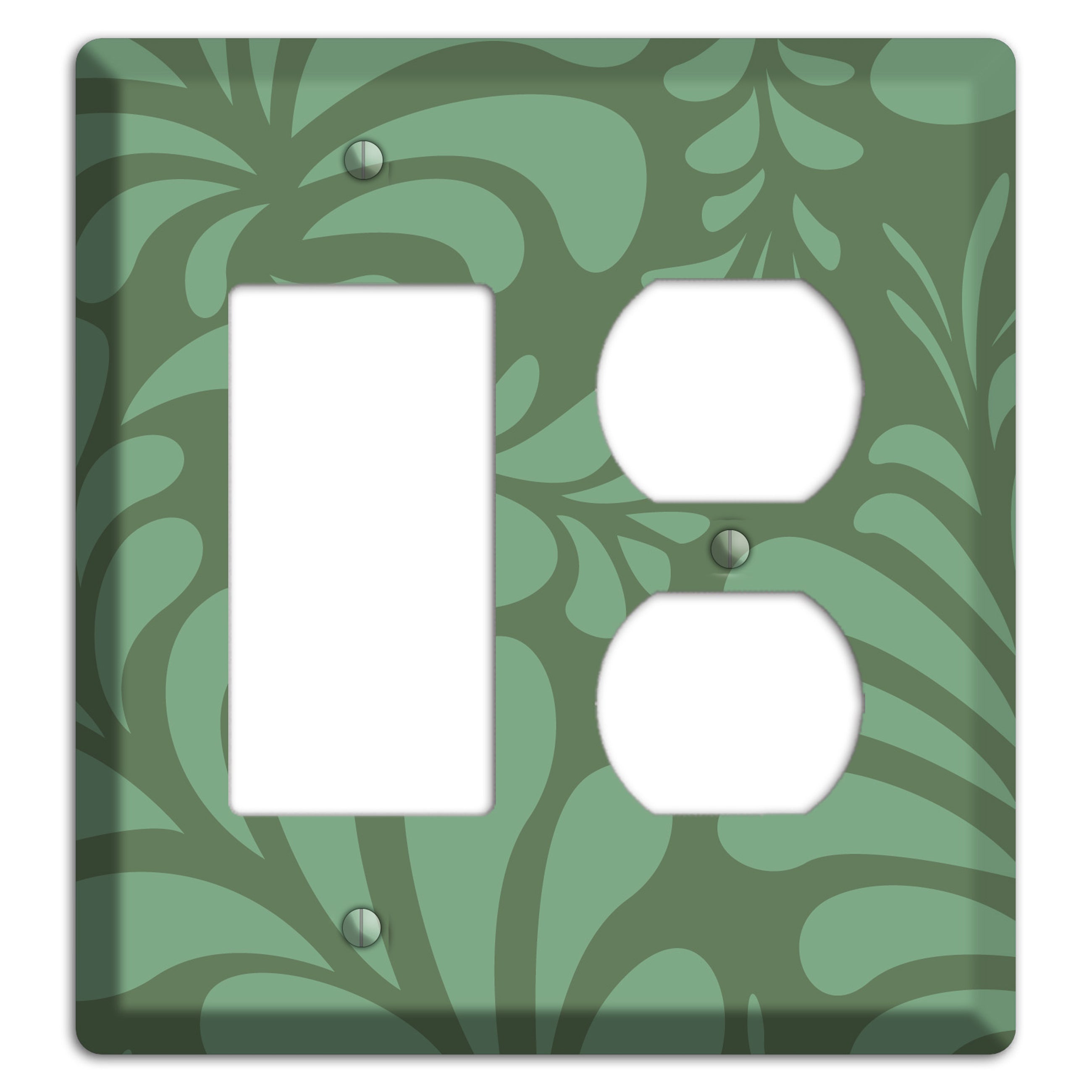 Green Herati Rocker / Duplex Wallplate