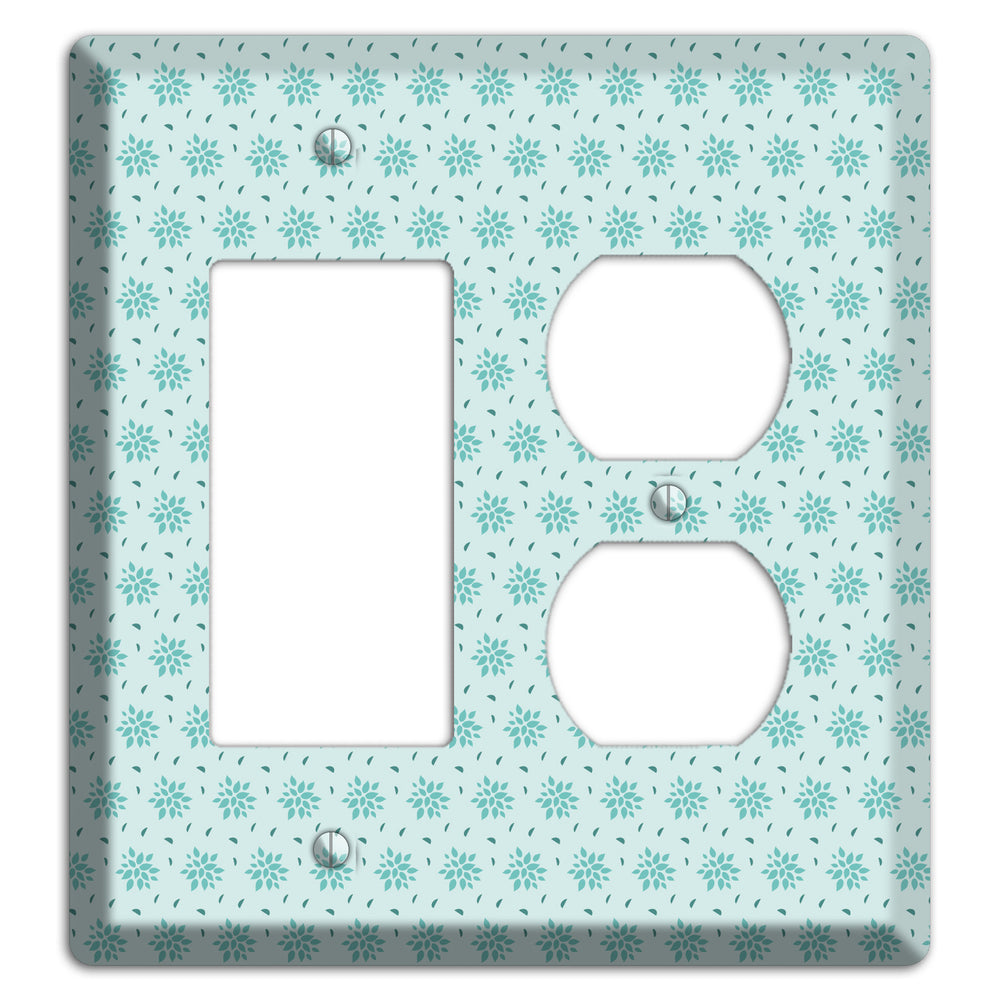 Soft Blue Calico Rocker / Duplex Wallplate
