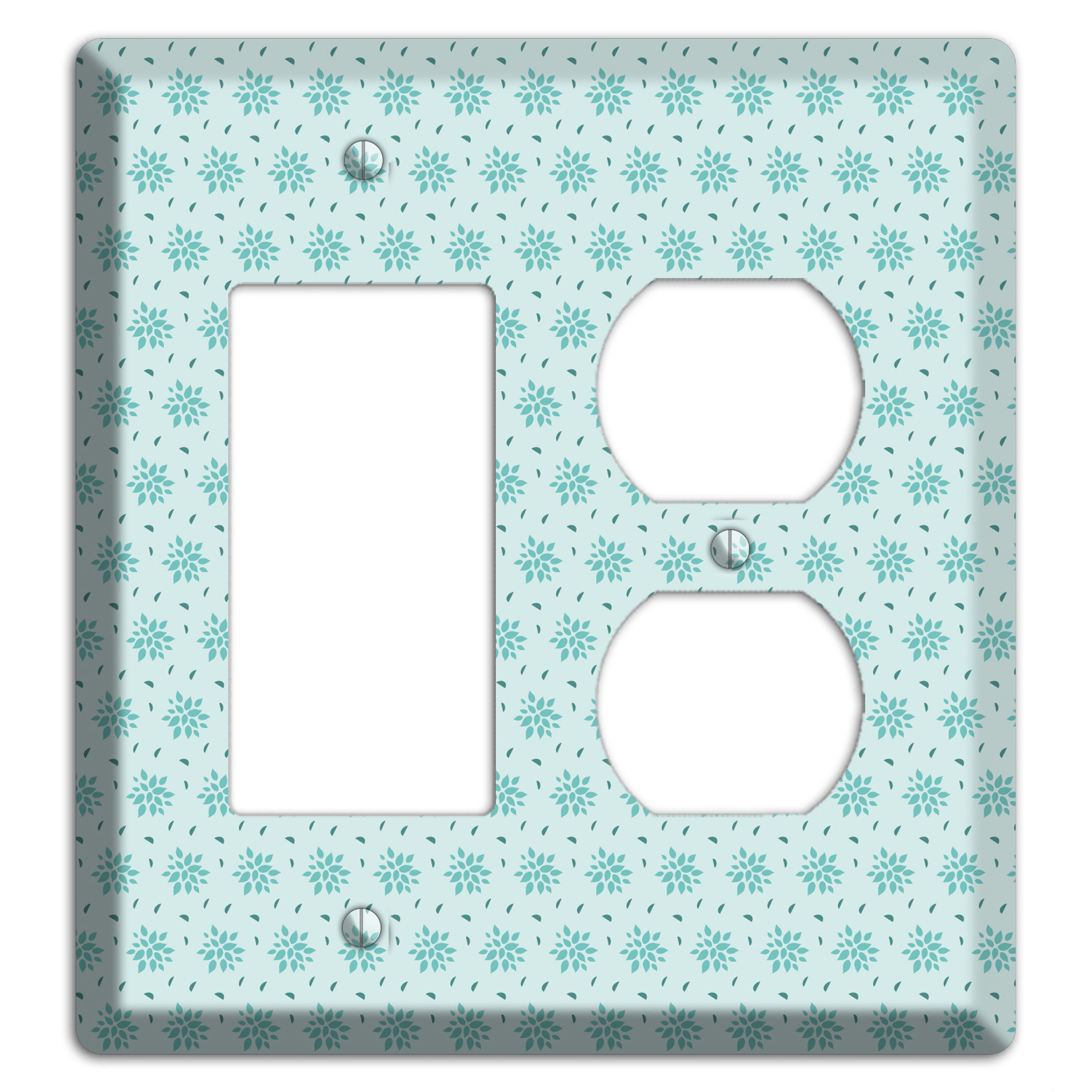 Soft Blue Calico Rocker / Duplex Wallplate