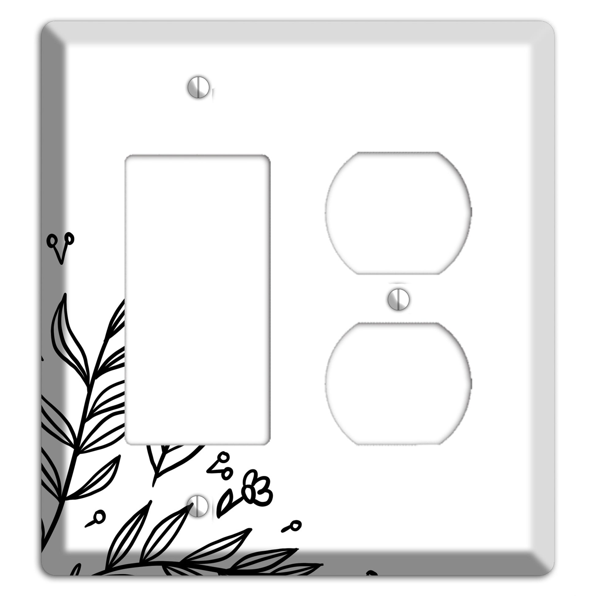 Hand-Drawn Floral 32 Rocker / Duplex Wallplate