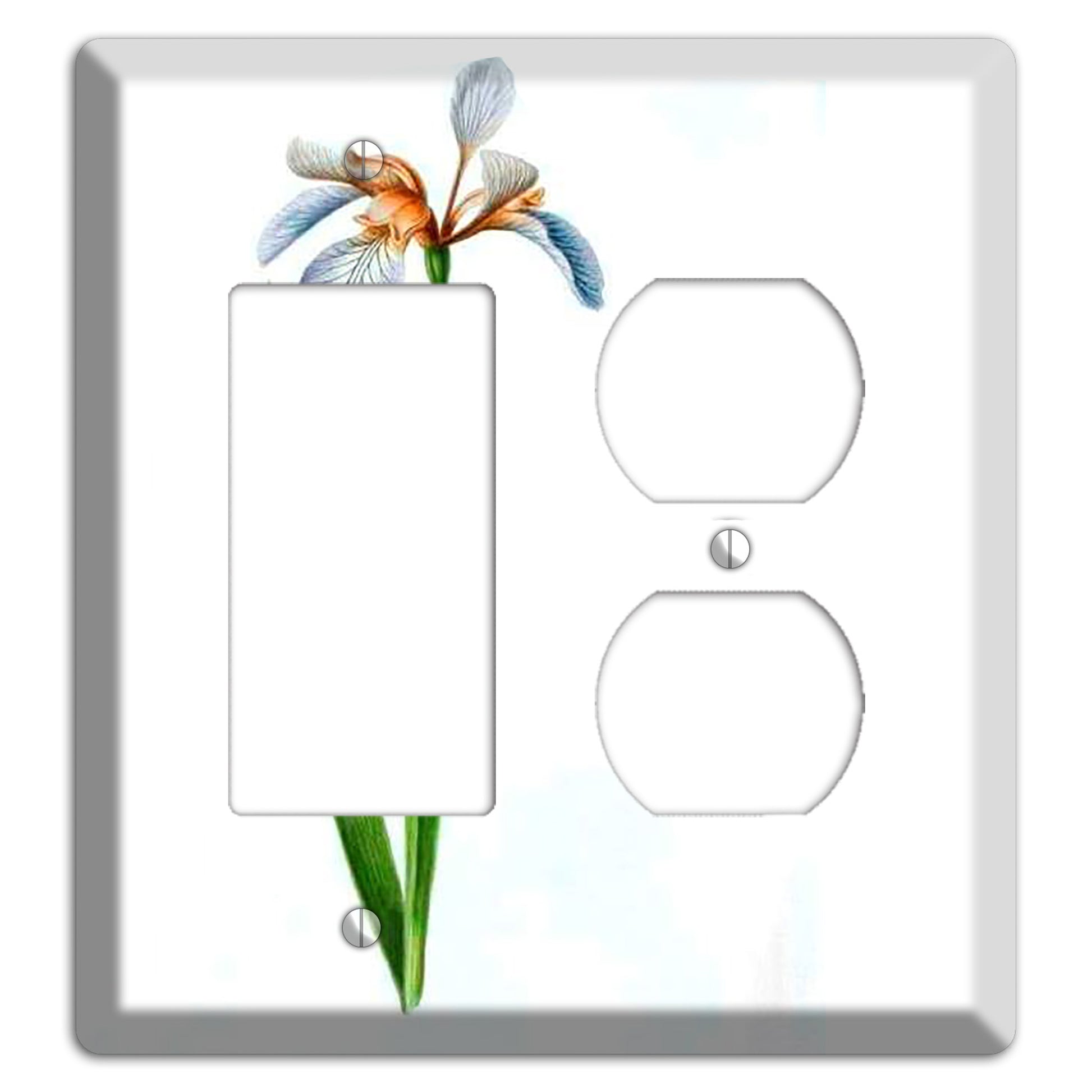 White Iris 2 Rocker / Duplex Wallplate