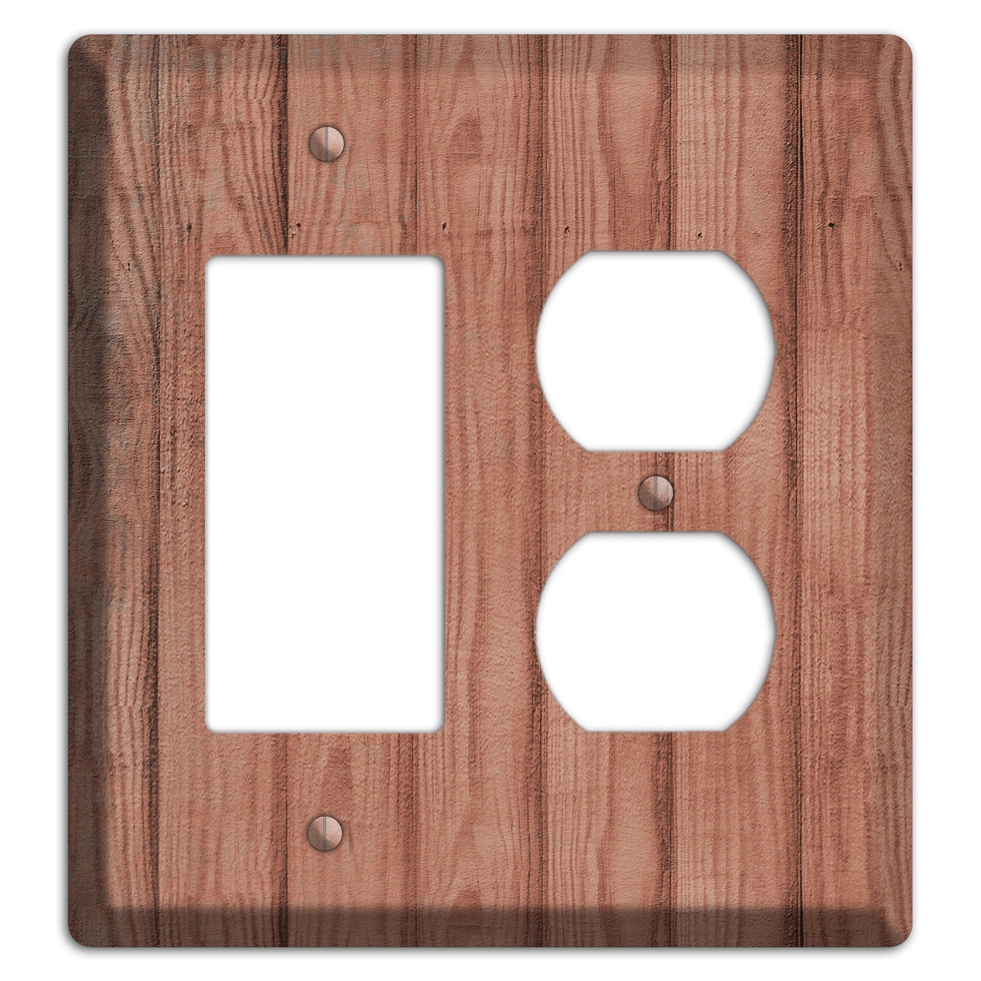 Coral Tree Weathered Wood Rocker / Duplex Wallplate