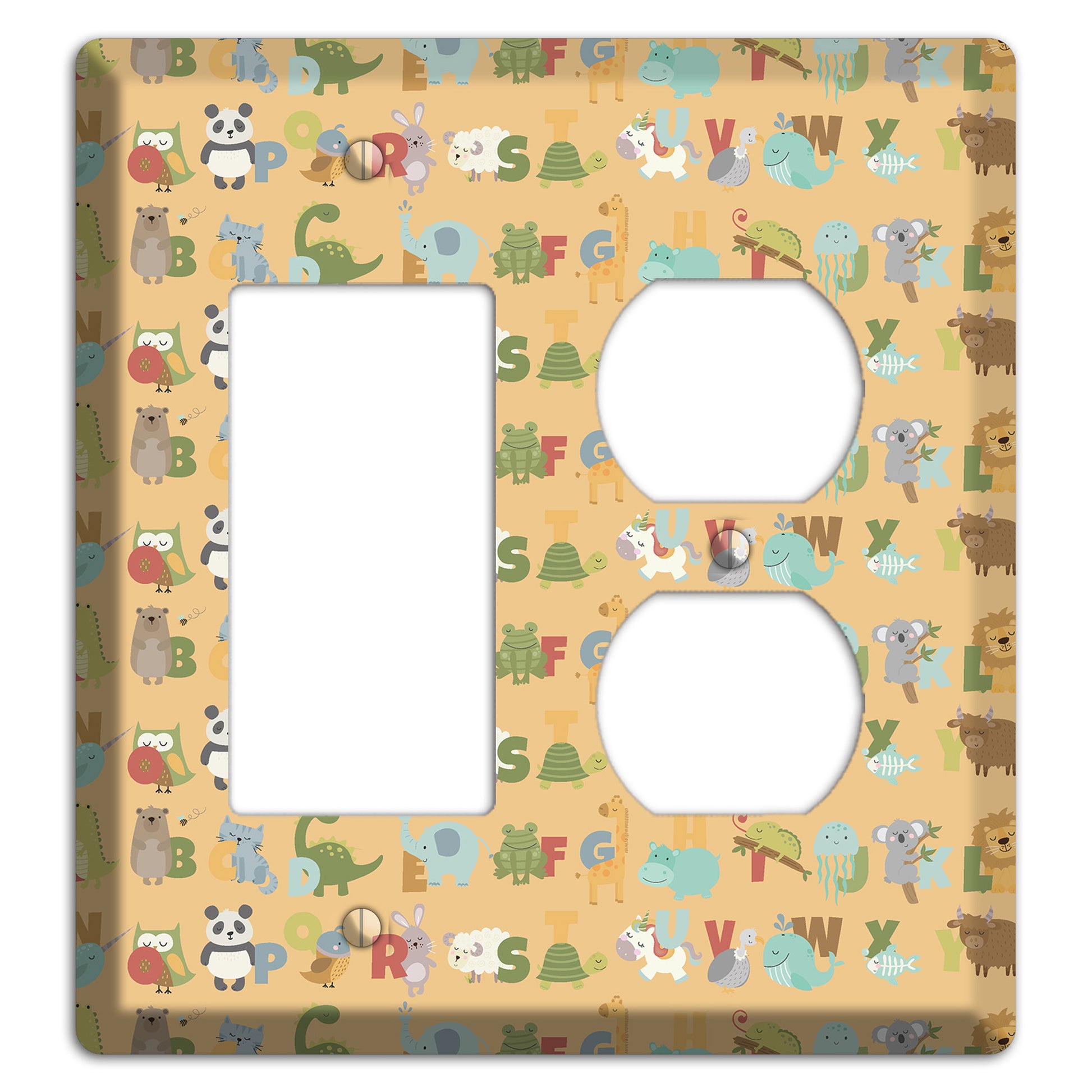 Animal Alphabet 1 Rocker / Duplex Wallplate