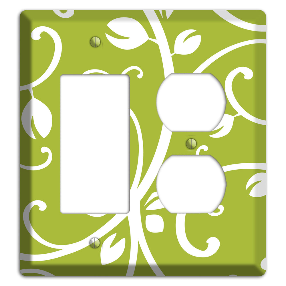 Green Bud Sprig Rocker / Duplex Wallplate