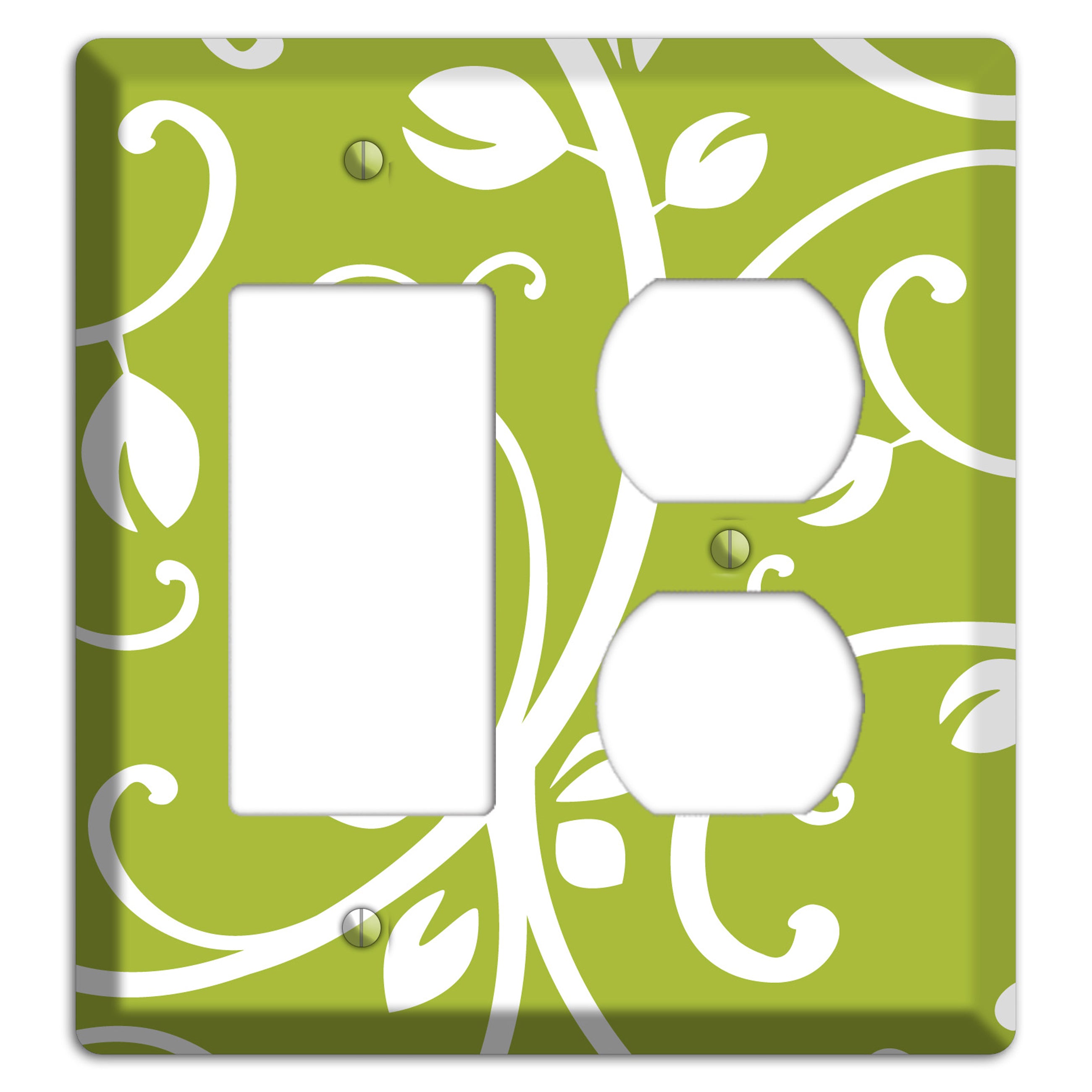 Green Bud Sprig Rocker / Duplex Wallplate