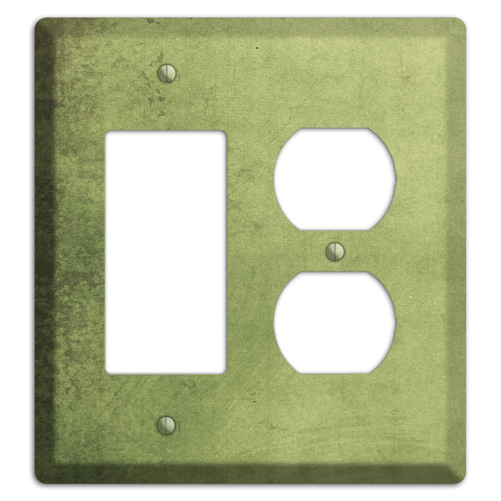 Green Smoke Vintage Grunge Rocker / Duplex Wallplate