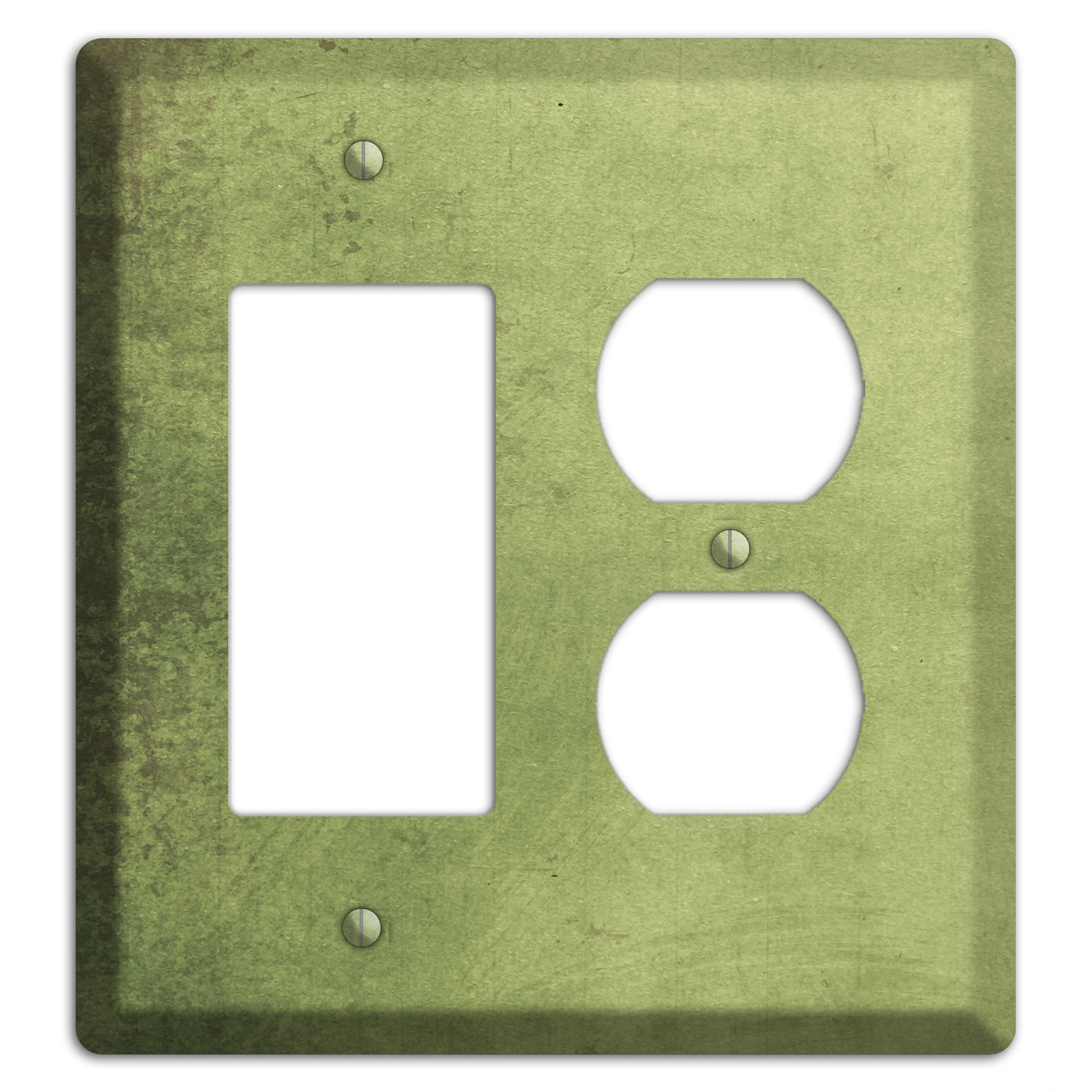 Green Smoke Vintage Grunge Rocker / Duplex Wallplate