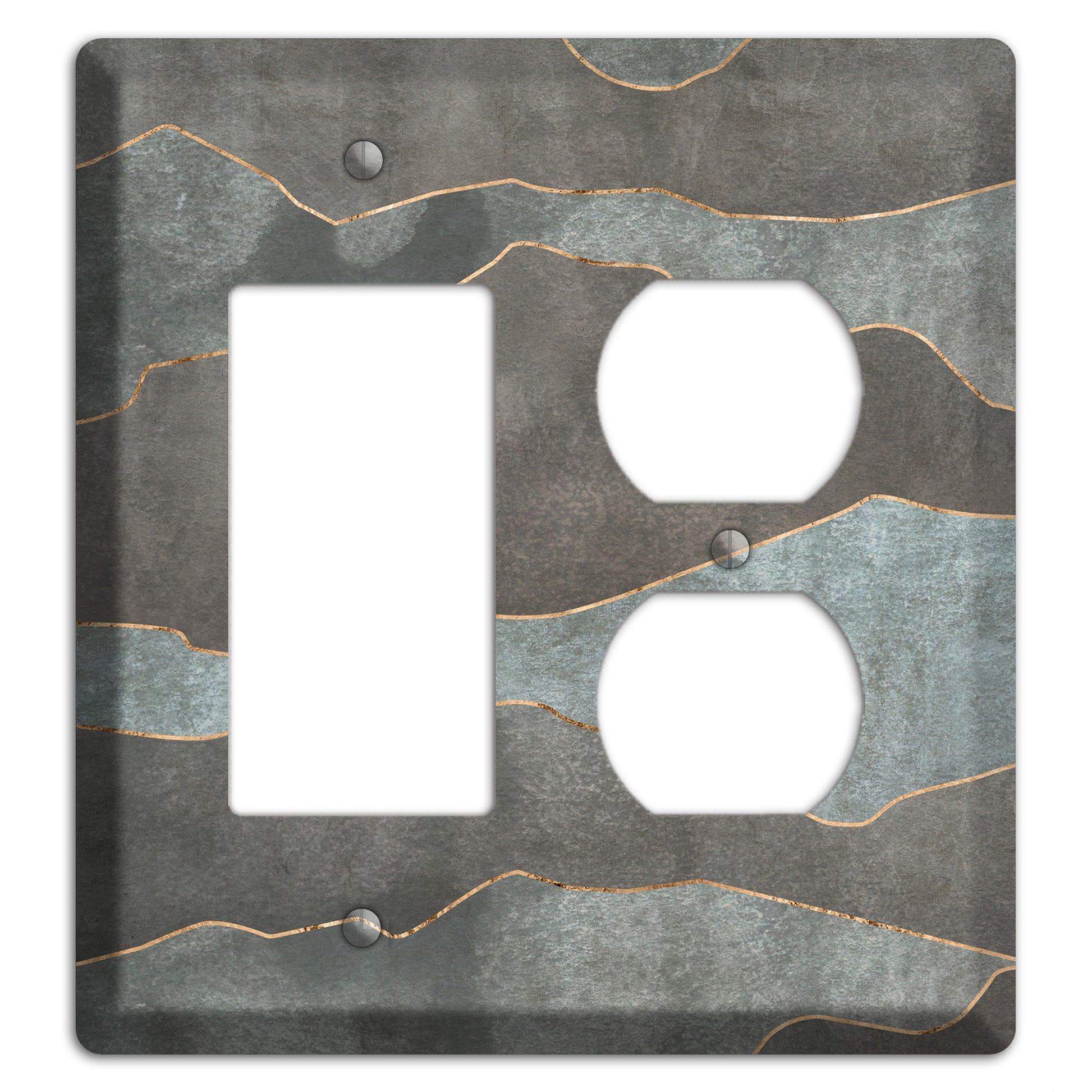 Dusty Blue Mountain Range Rocker / Duplex Wallplate