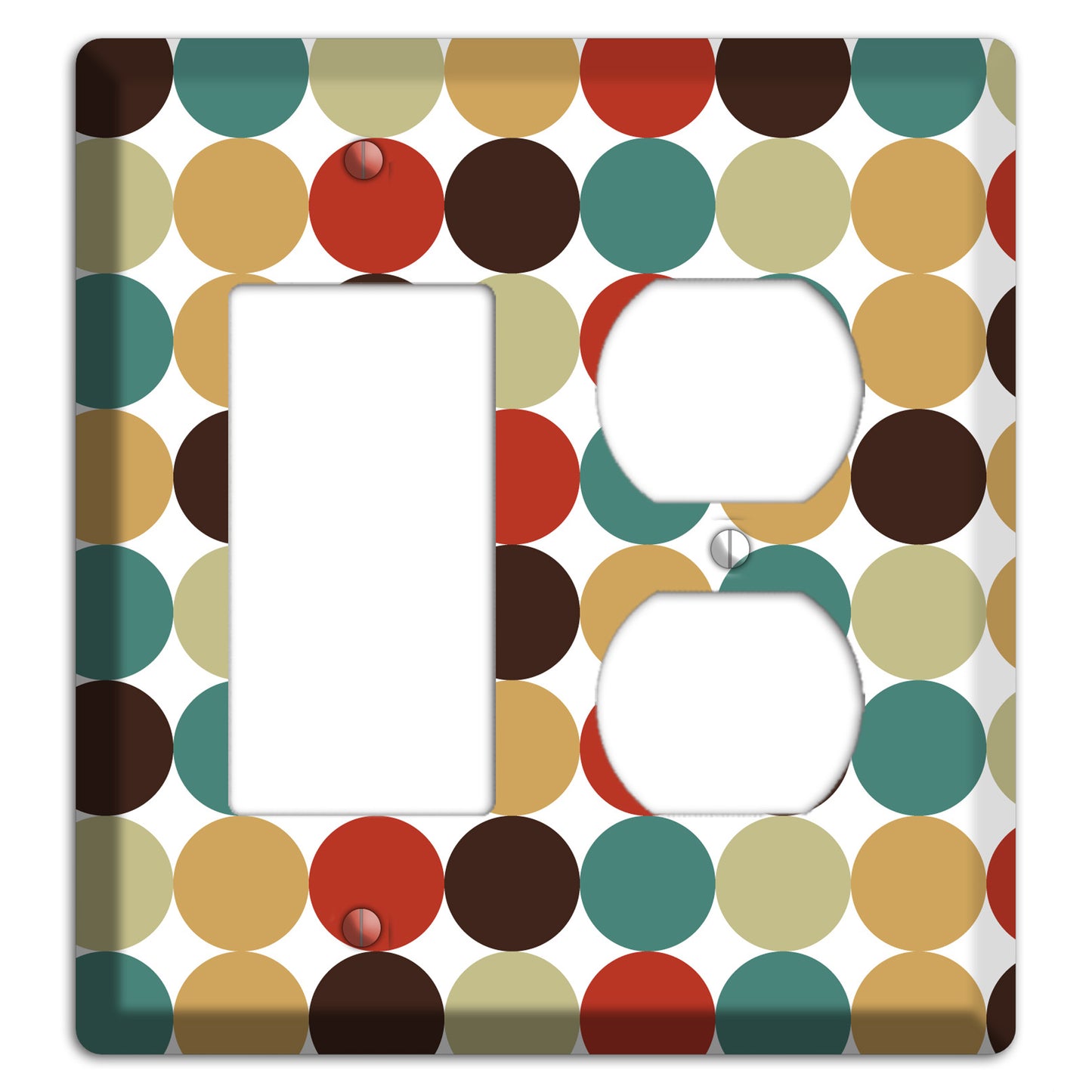 Brown Jade Beige Maroon Tiled Dots Rocker / Duplex Wallplate